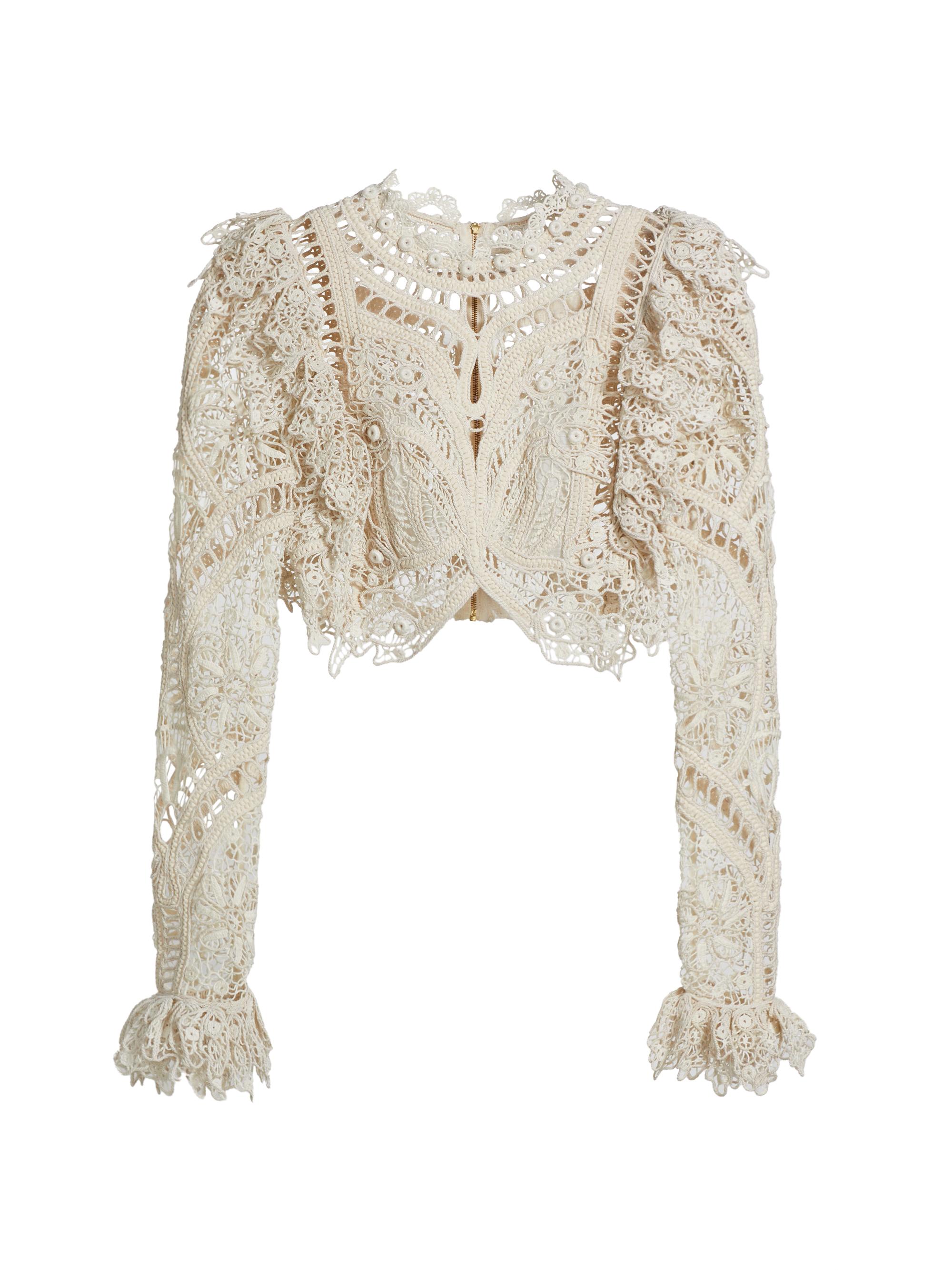 Zimmermann Women's Illuminate Cornelli Lace Top - Cream