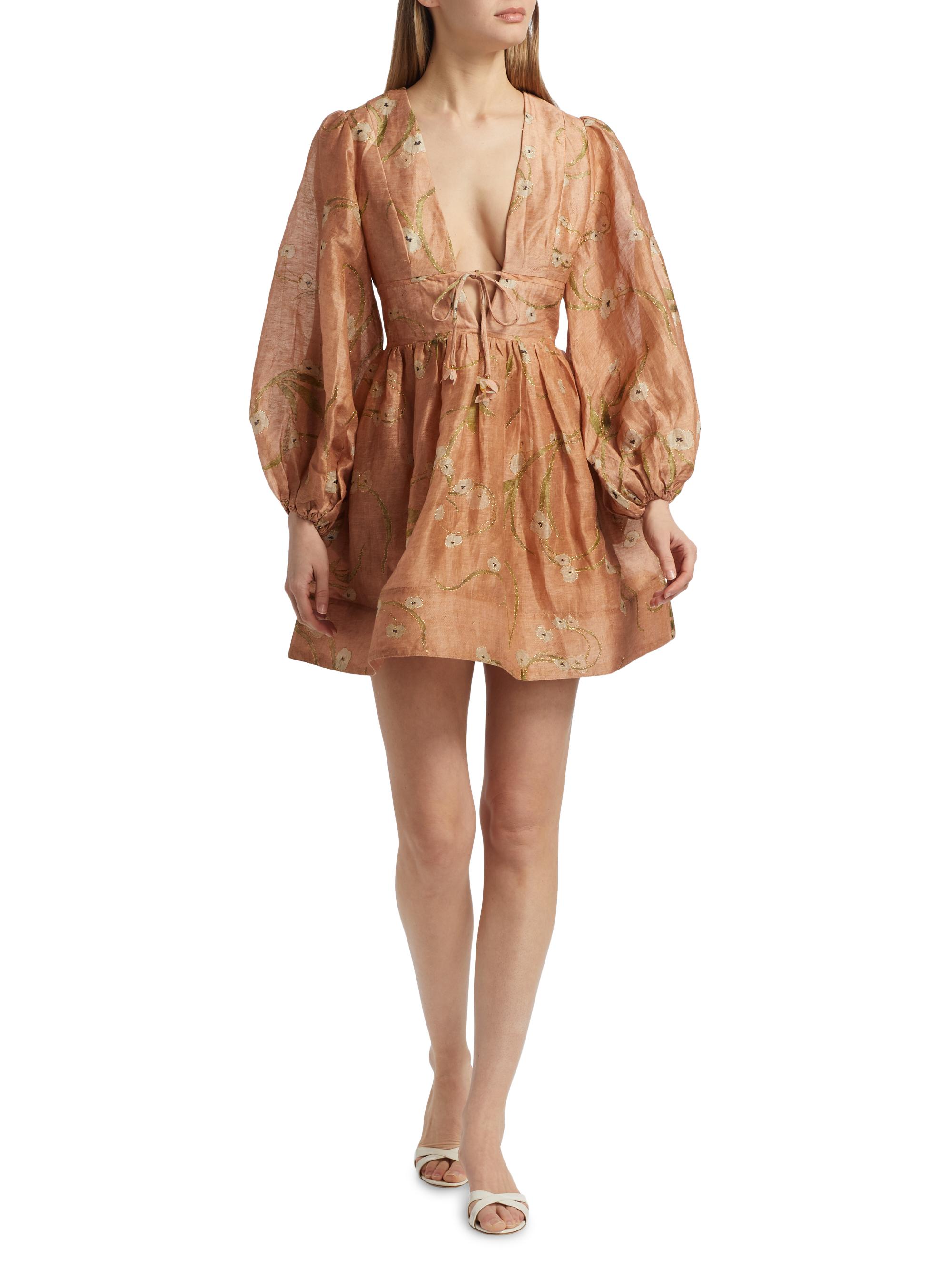 Zimmermann Illuminate Drawn Minidress | Saks Fifth Avenue