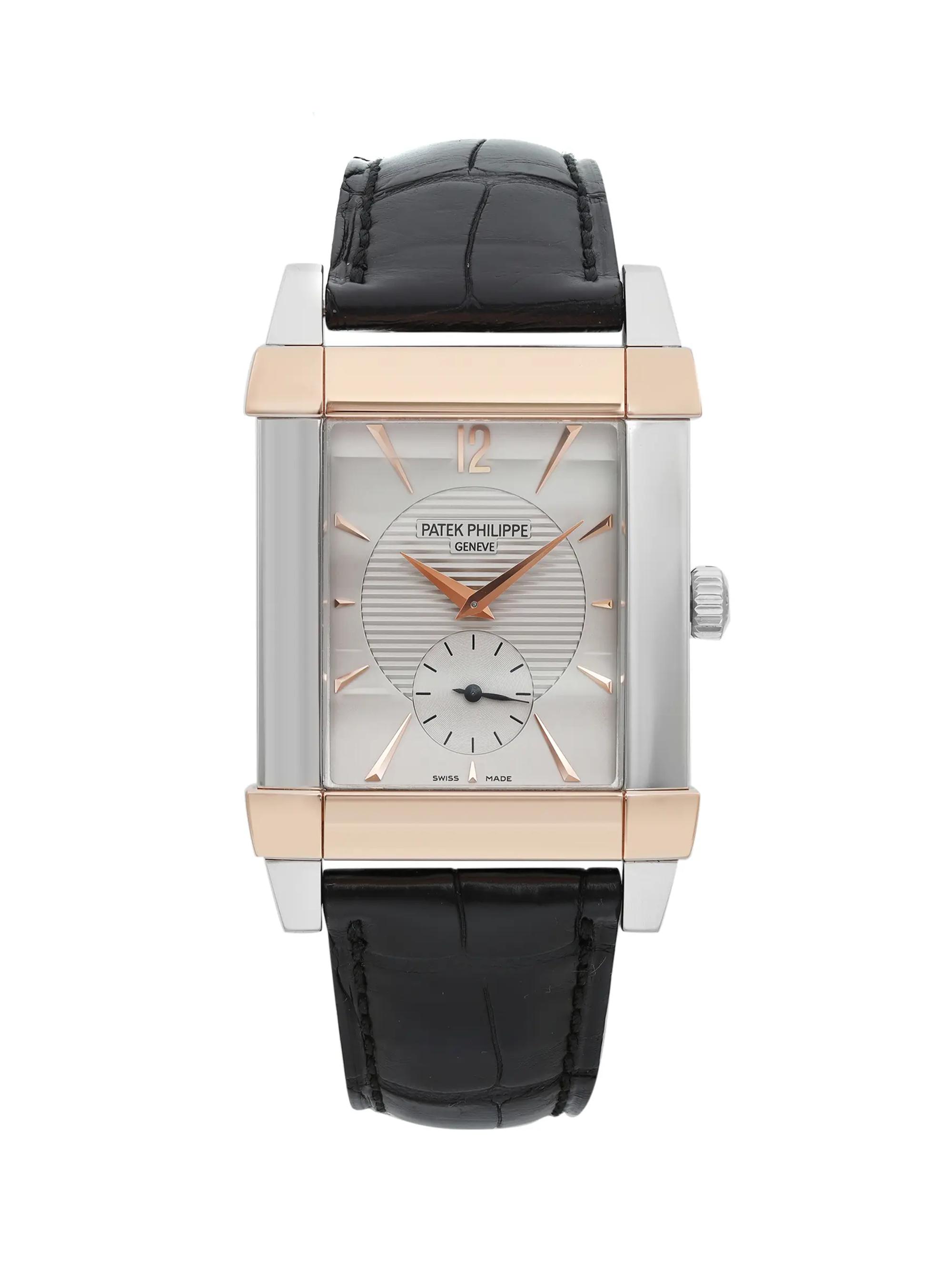 Patek Philippe Men's Pre-Owned Gondolo 30MM Platinum & 18K Rose Gold Watch - Silver