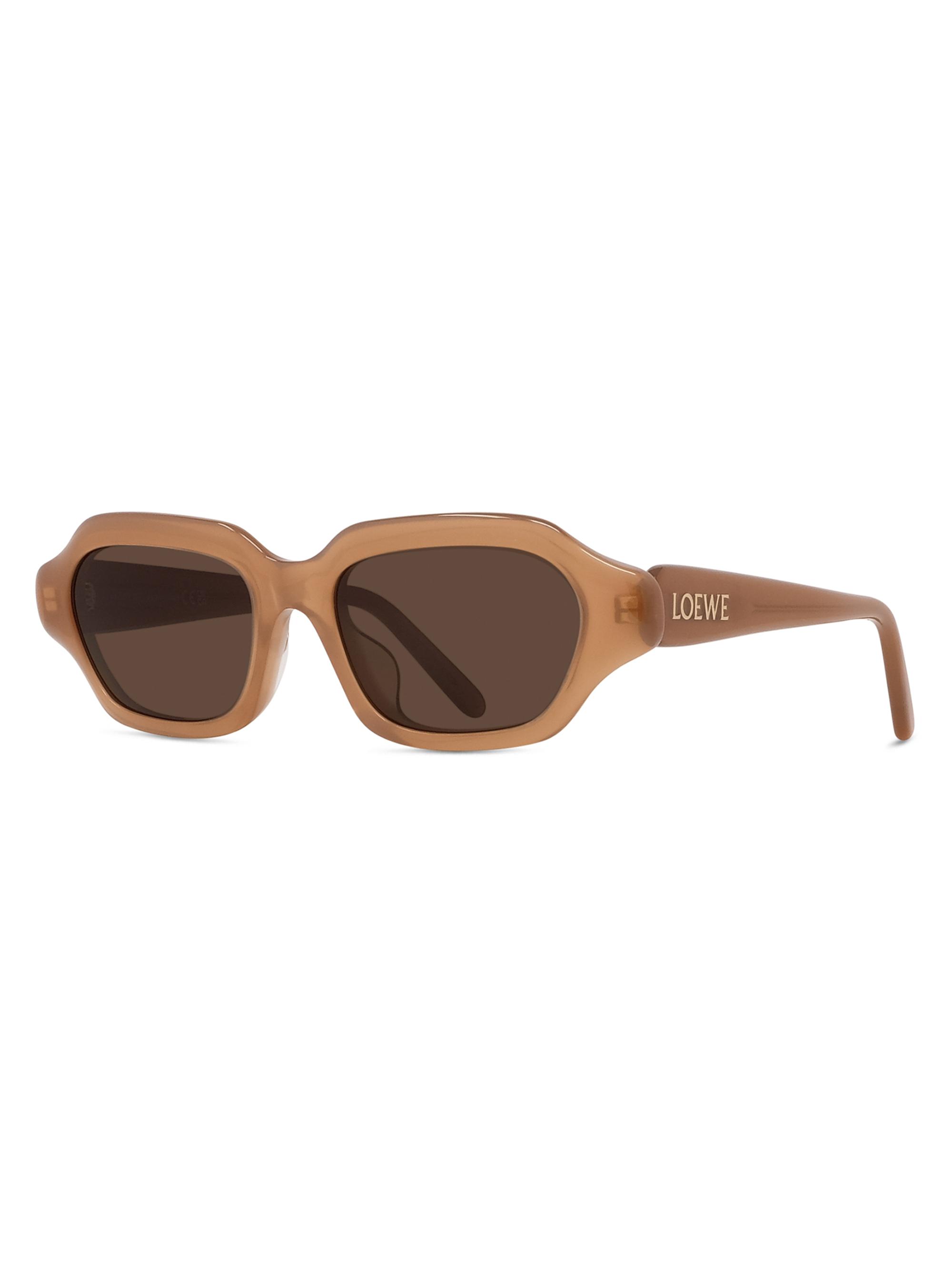 LOEWE Men's Slim 51MM Rectangular Sunglasses - Light Brown Dark Brown