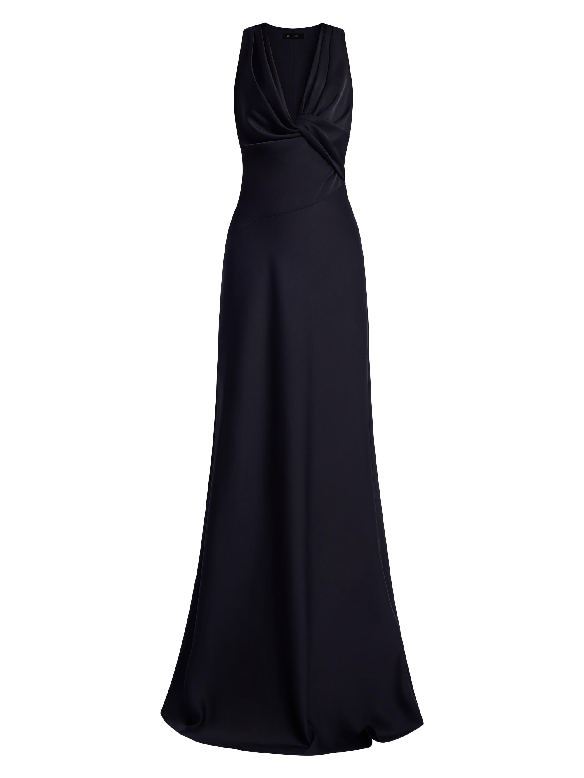 BCBGMAXAZRIA Women's Cowlneck Satin Gown - Black