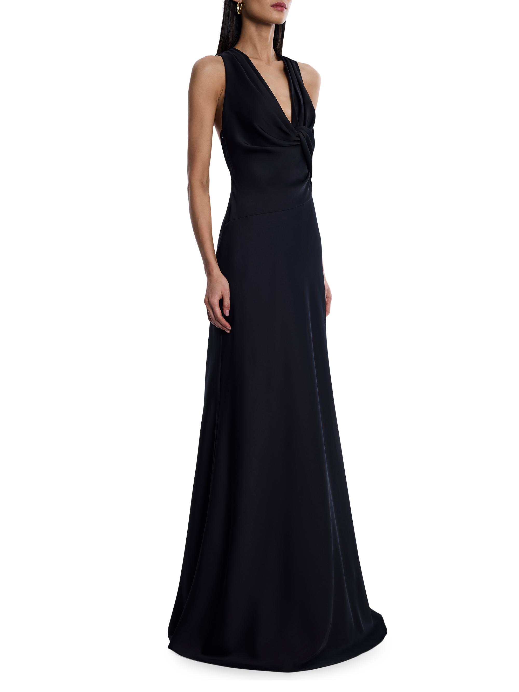 BCBGMAXAZRIA Women's Cowlneck Satin Gown - Black | Thumbnail 4