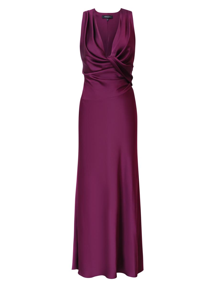 Bcbgmaxazria Women's Cowlneck Satin Gown In Red