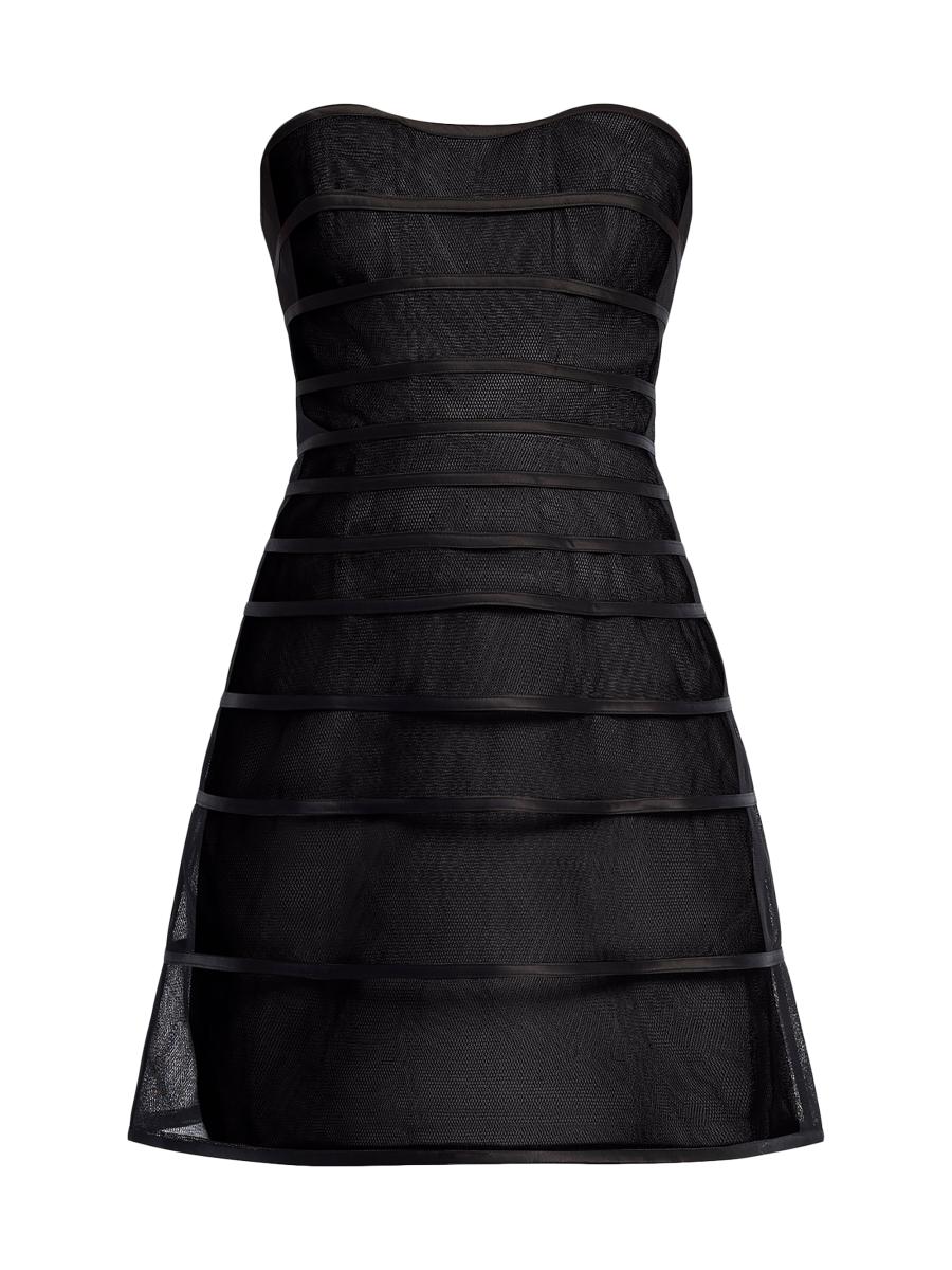 BCBGMAXAZRIA Sheer Volume Strapless Minidress | Saks Fifth