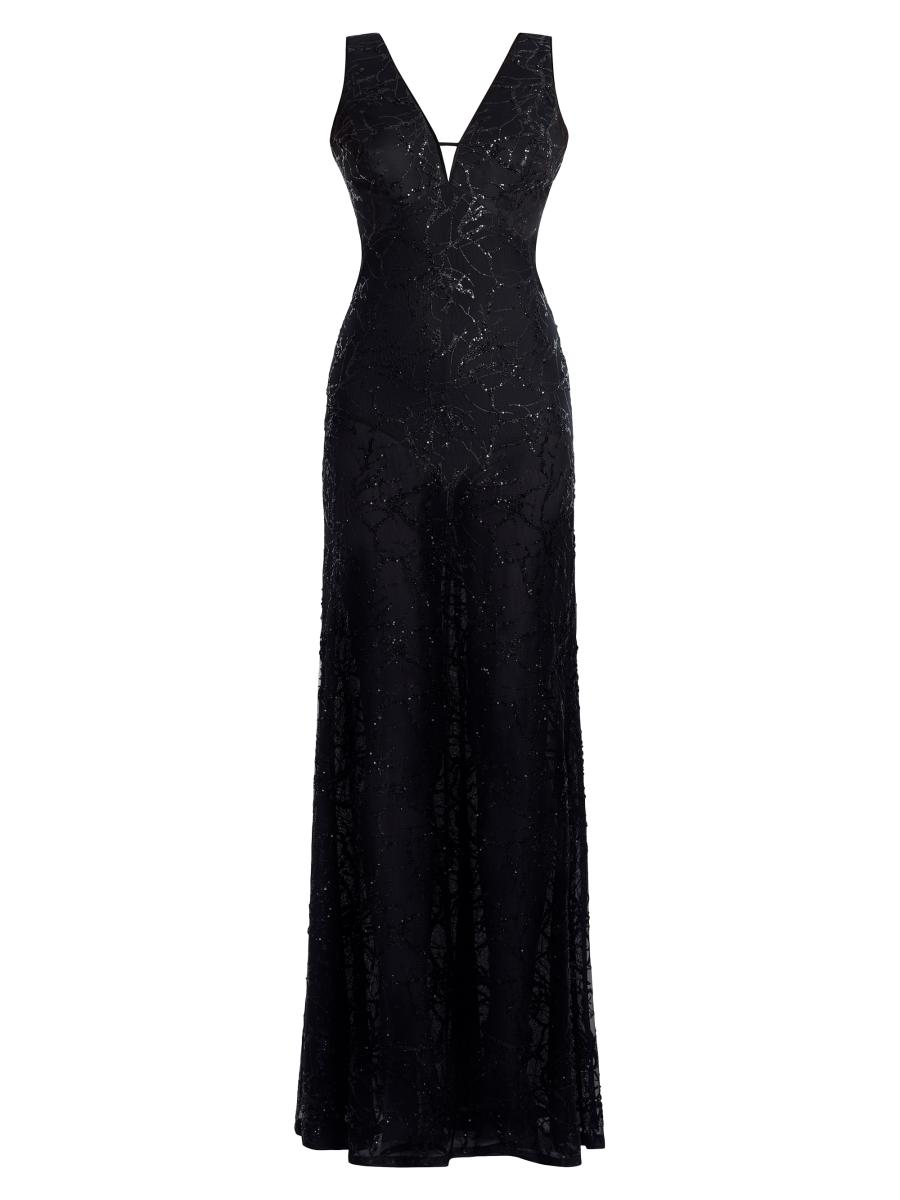 Bcbgmaxazria Women's Embellished Cut Out Gown In Black