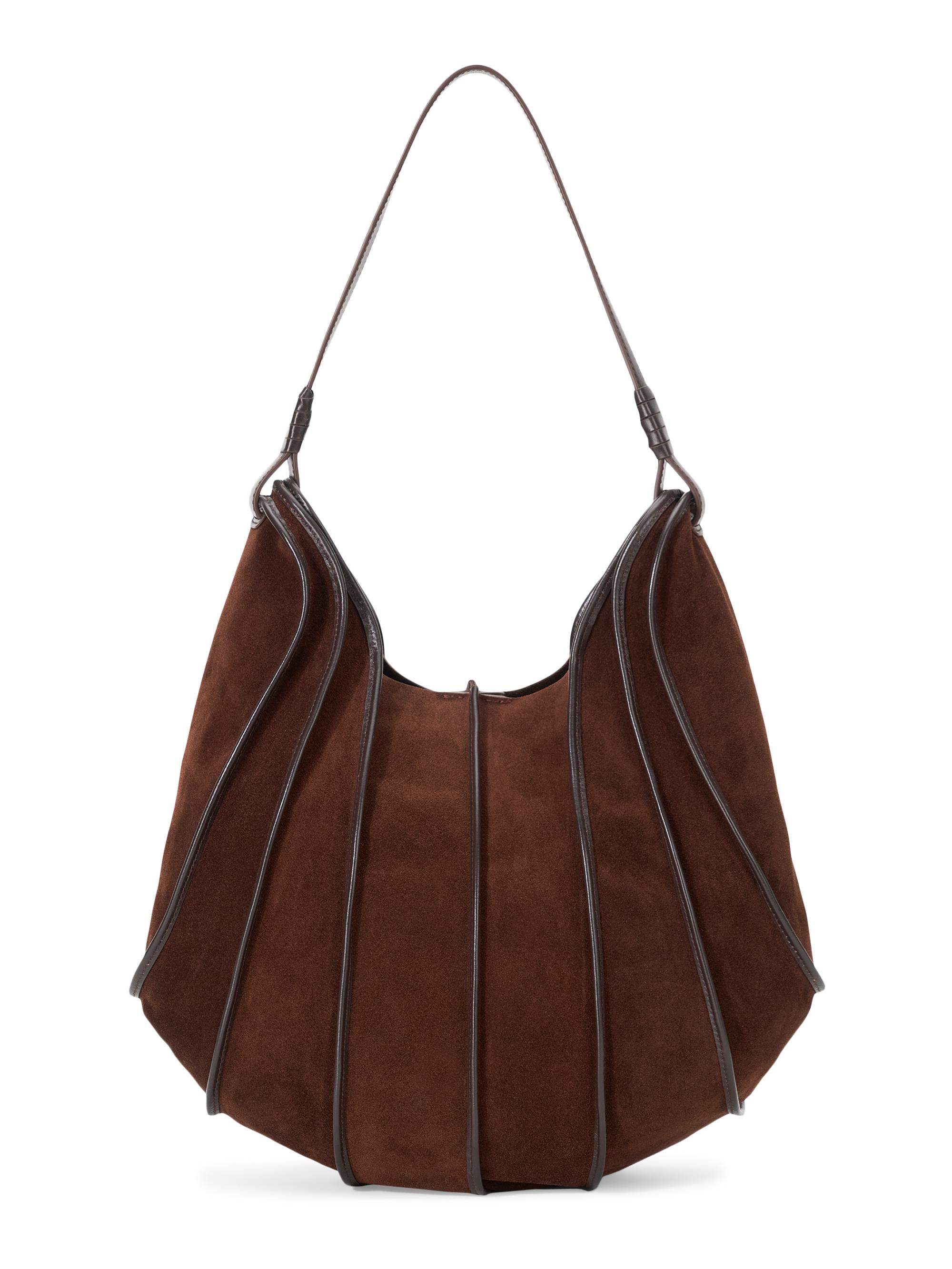 Staud Women's Wells Suede Hobo Bag - Mahogany