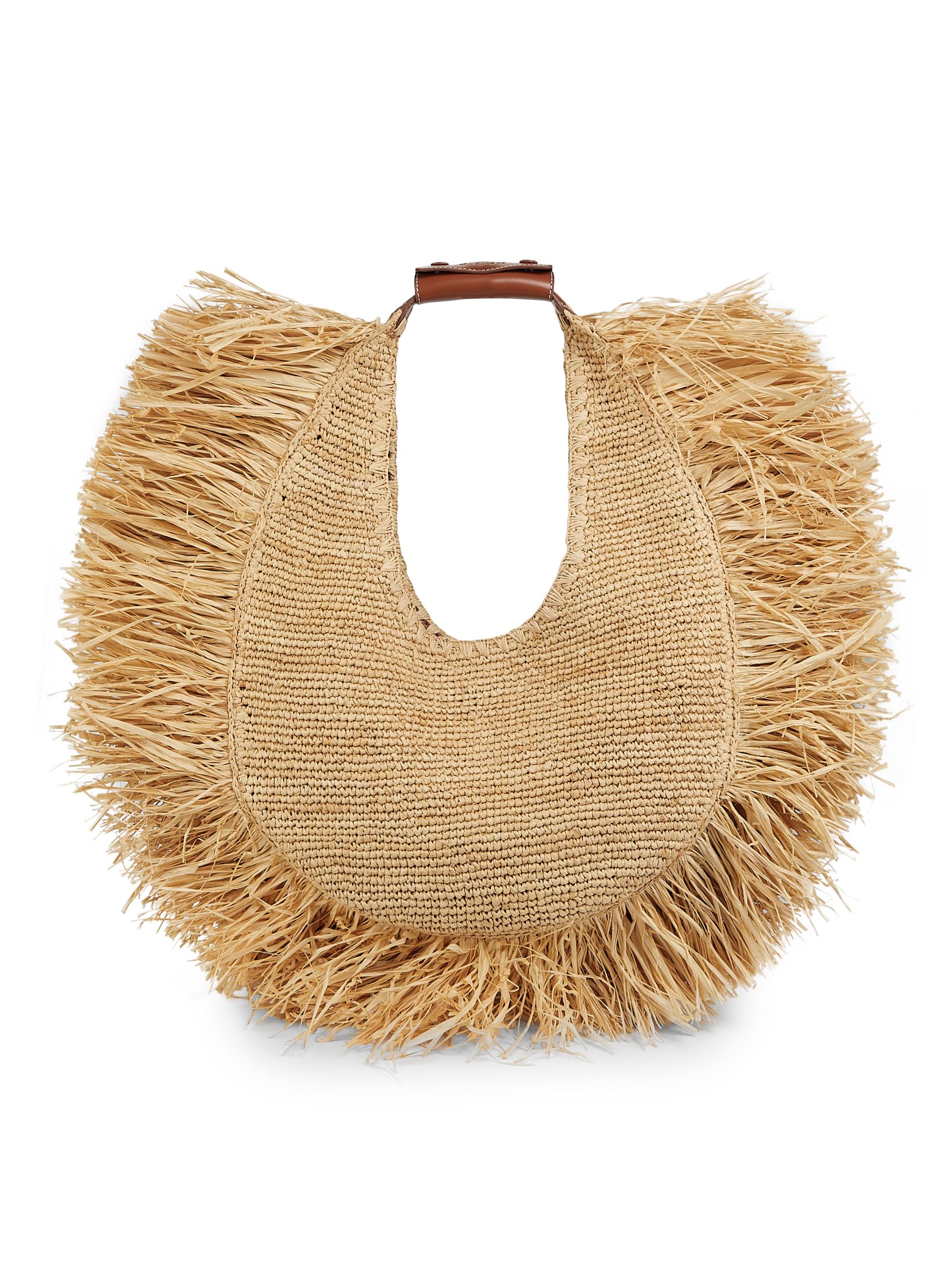 Staud Women's  Moon Raffia Hobo Bag - Natural Fringe