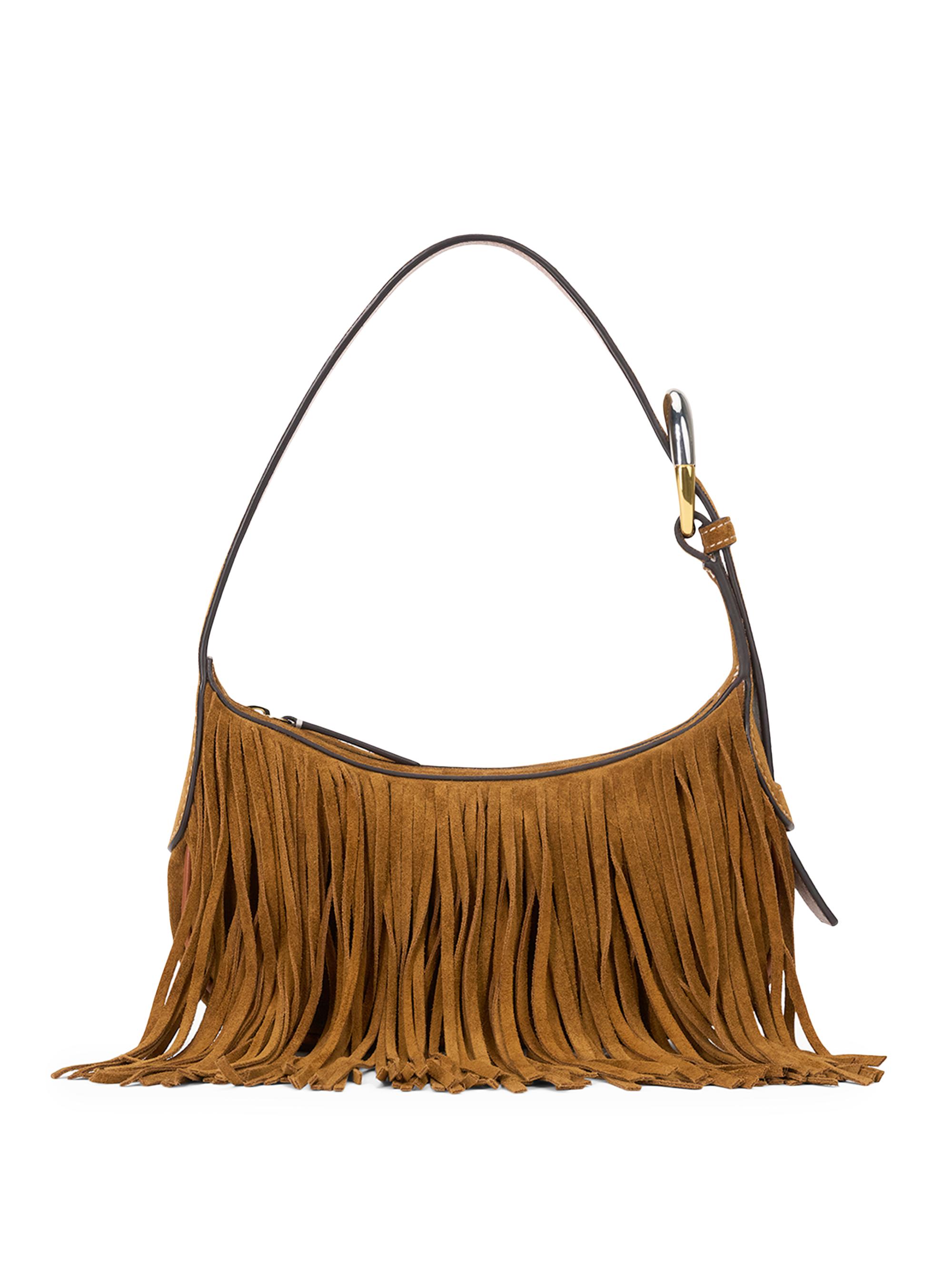 Staud Women's Owen Tassel Suede Shoulder Bag - Tan