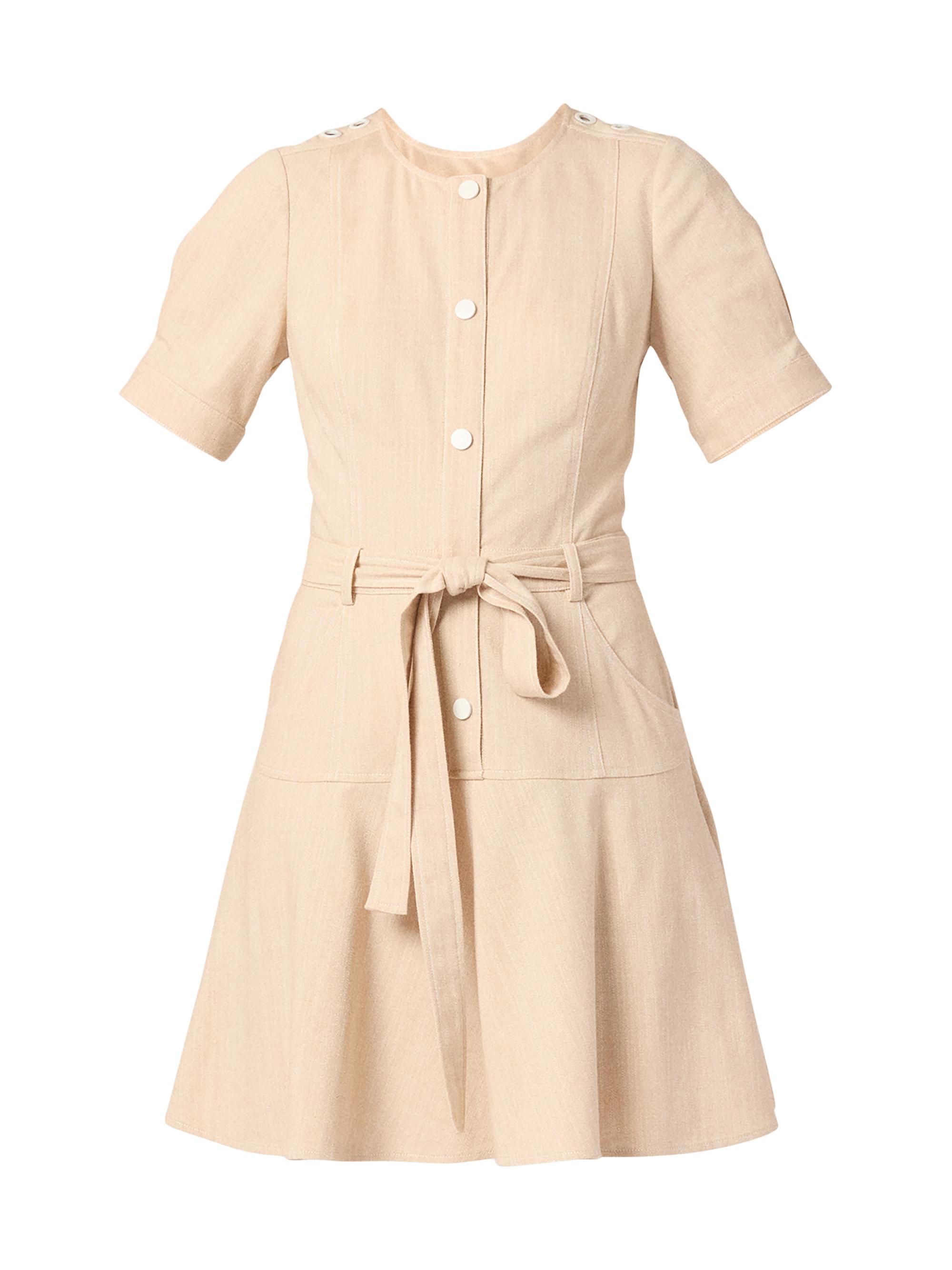 Shoshanna Women's Brooks Chambray Tie-Waist Minidress - Sand