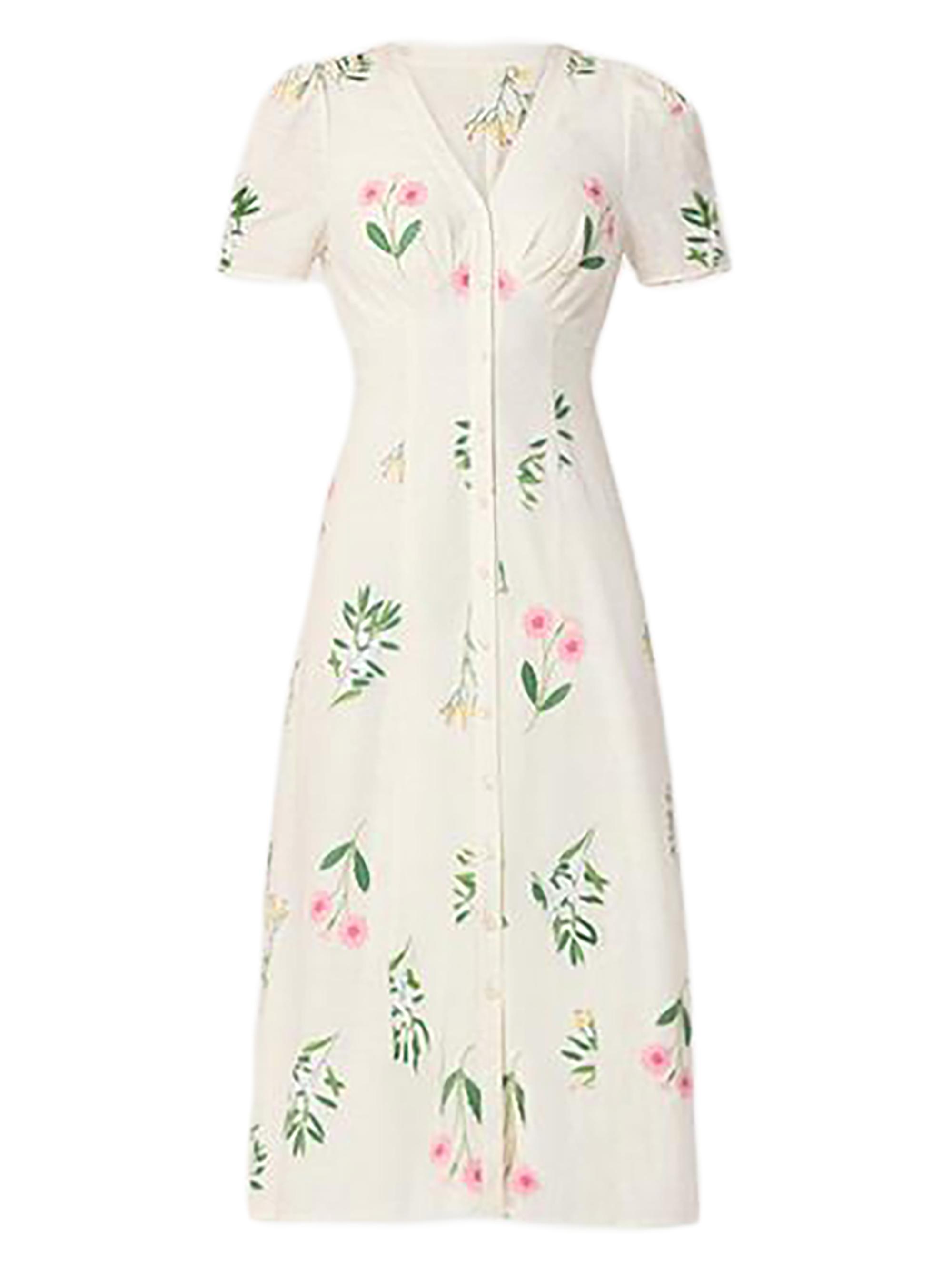 Shoshanna Women's Corrina Embroidered Midi-Shirtdress -  Pink Green