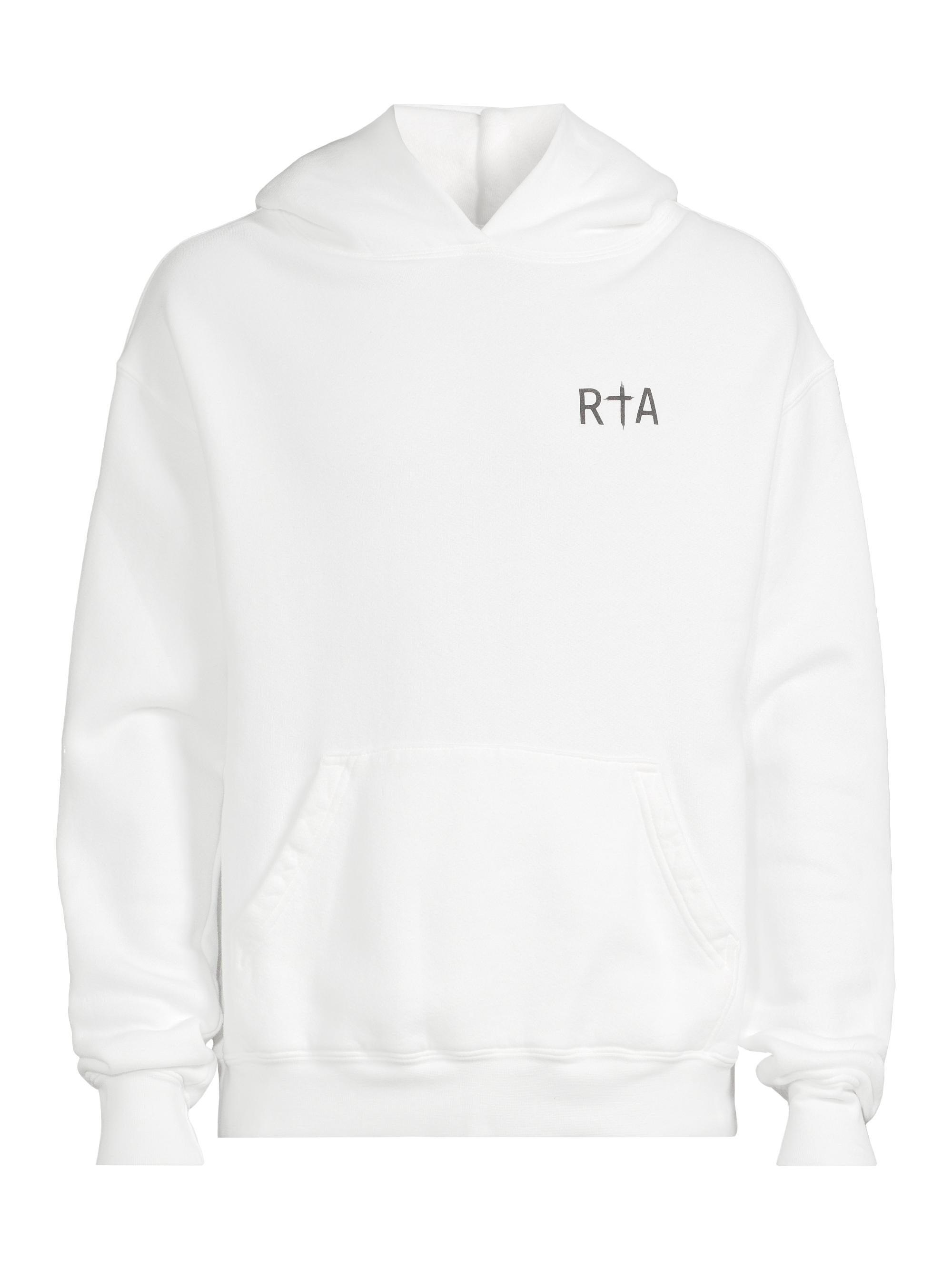 RTA Men's Dion Cross Cotton Hoodie - White Black Cross