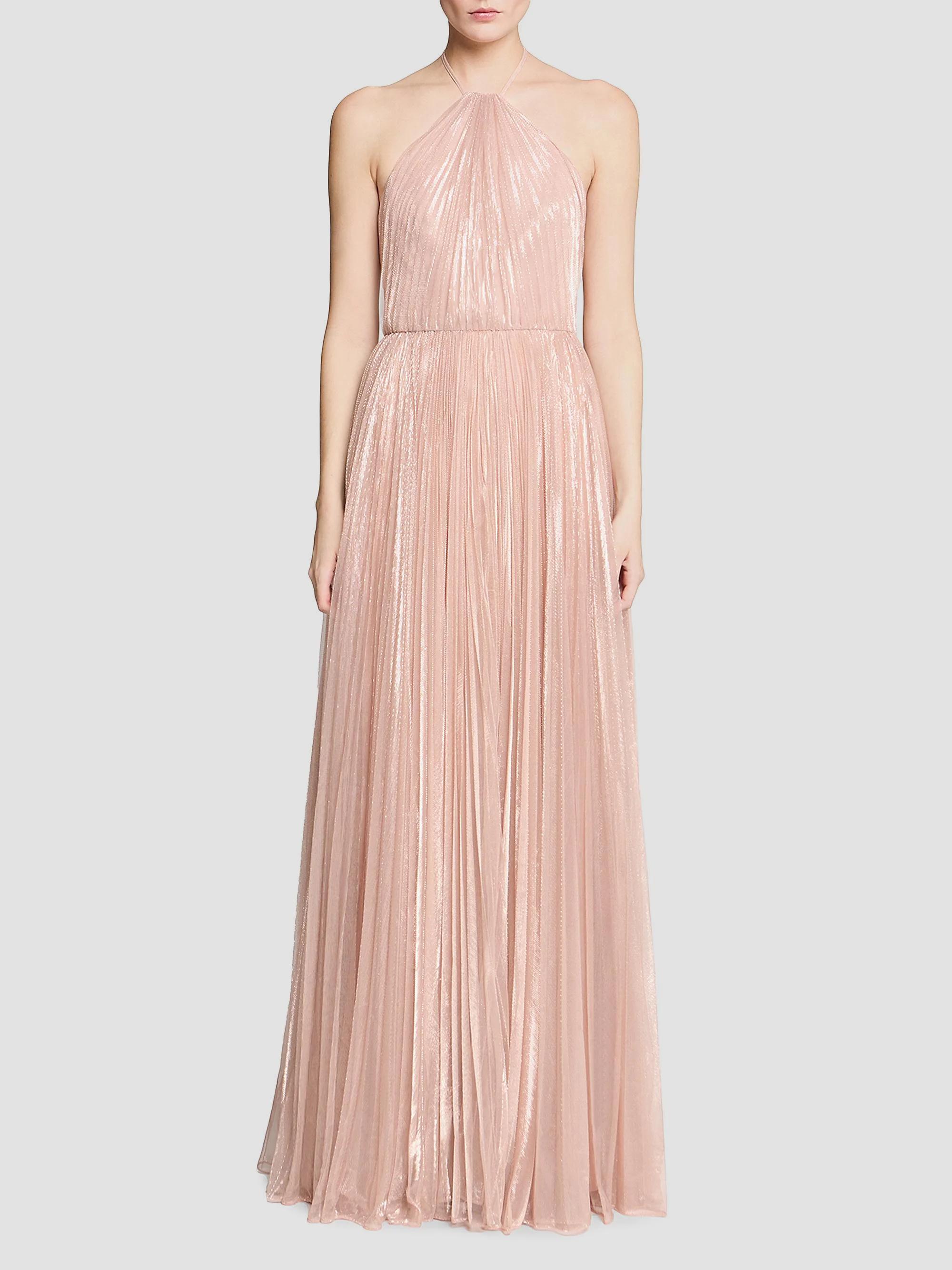 Halston Marisol Plissé Lurex Halterneck Gown | Saks Fifth Avenue