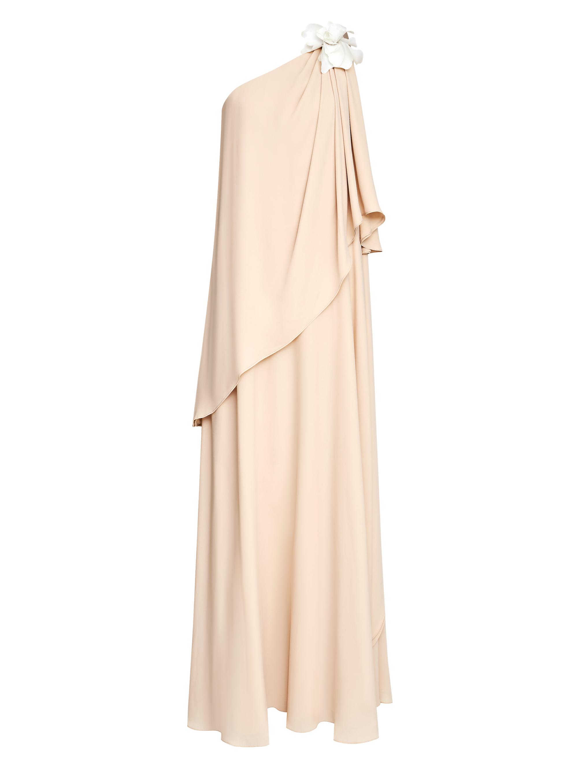 Halston Women's Solena One-Shoulder Georgette Gown - Beige