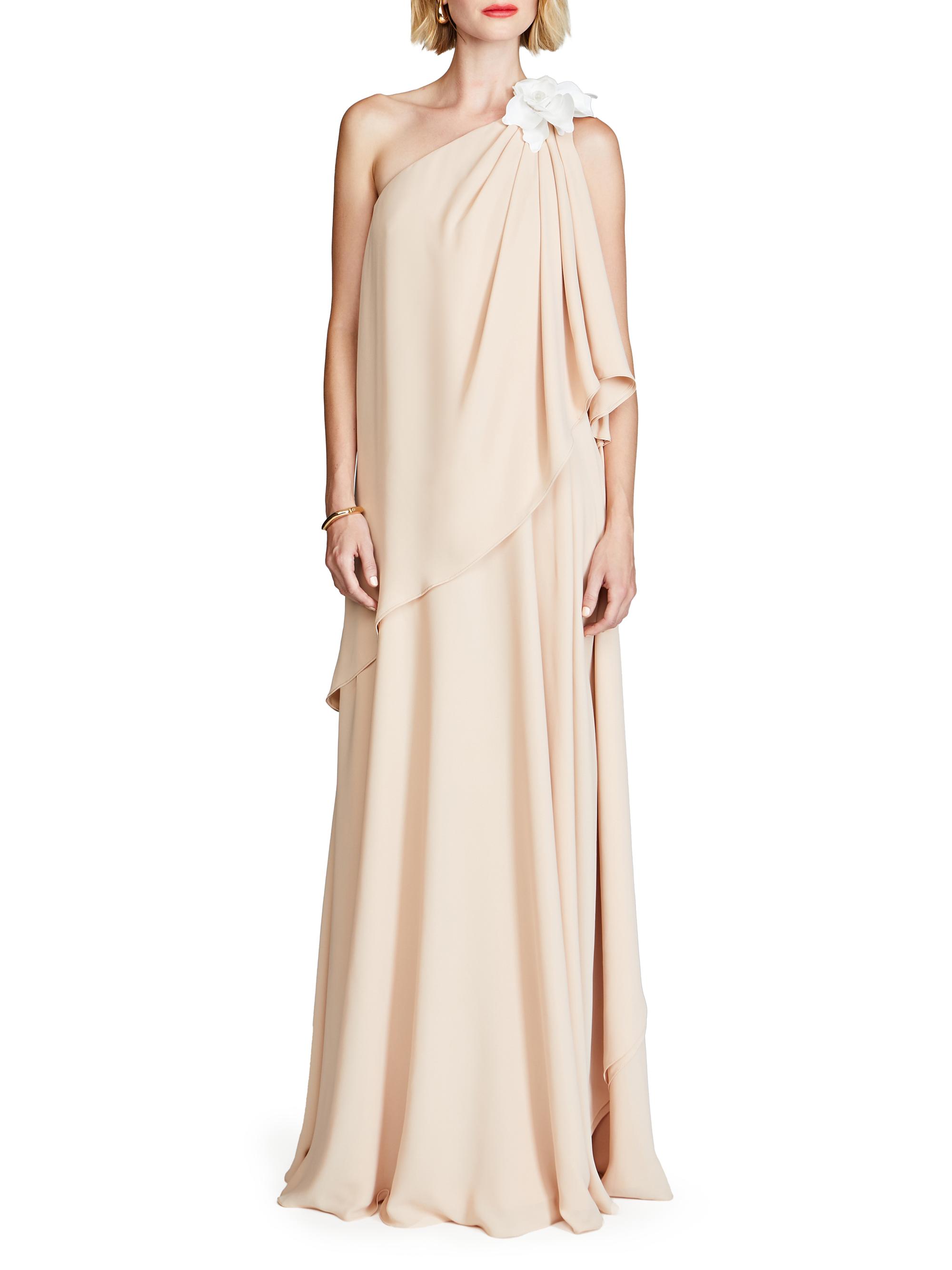 strapless open back dress ALC Aries Pleated Maxi Dress in Mandarin Orange