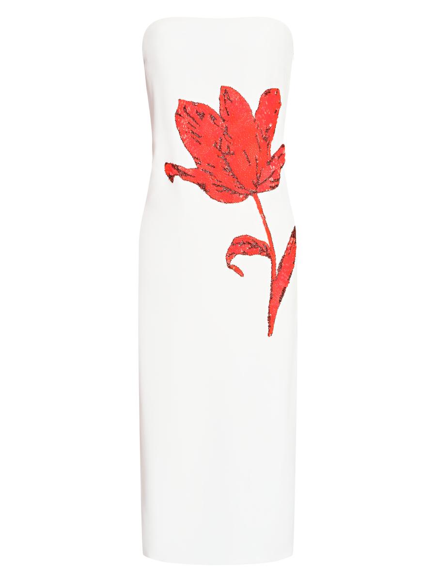 Halston Women's Sylvie Sequin Floral Strapless Midi-dress