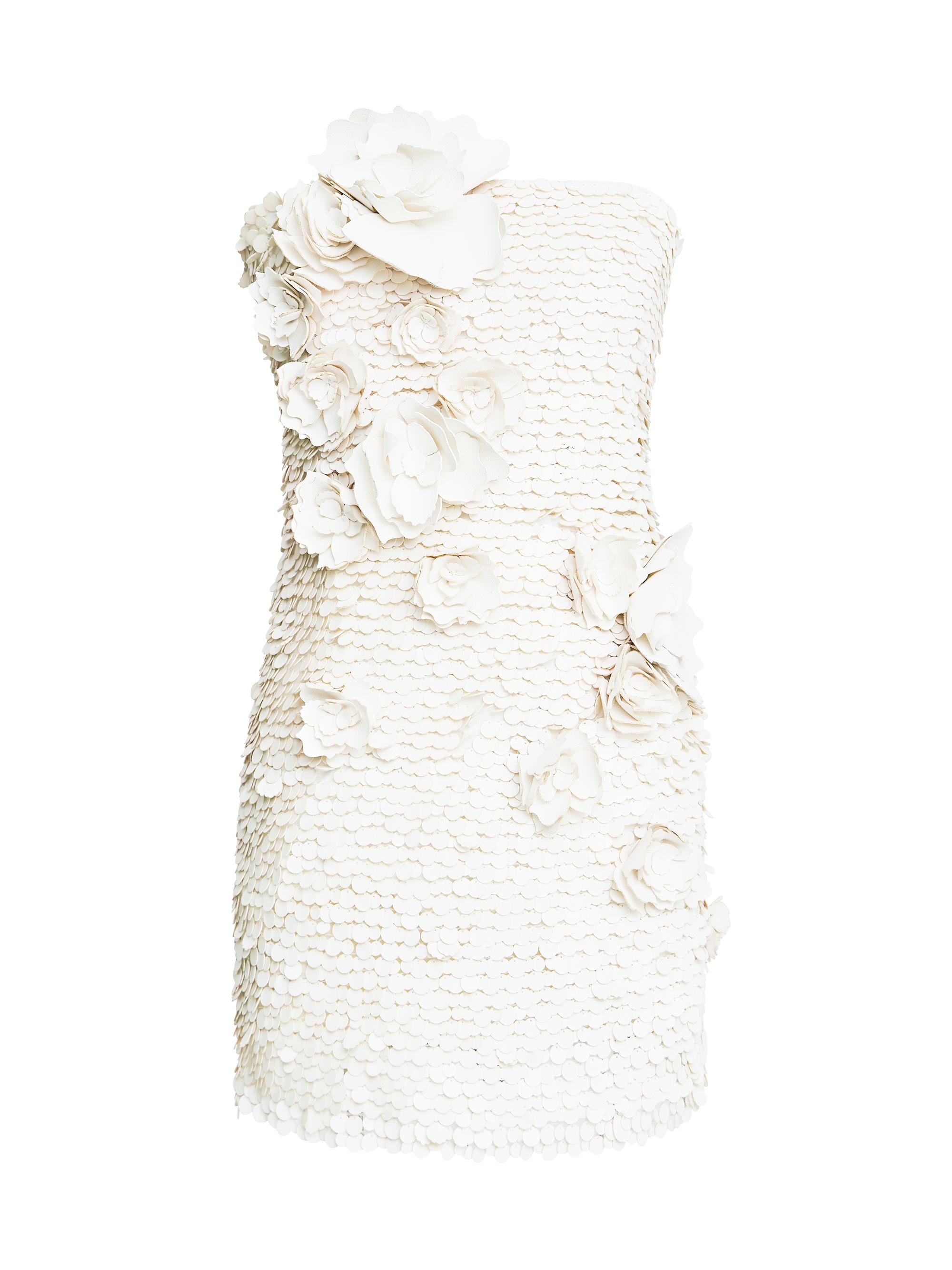 Halston Women's Farren Faux Leather Paillette Minidress -