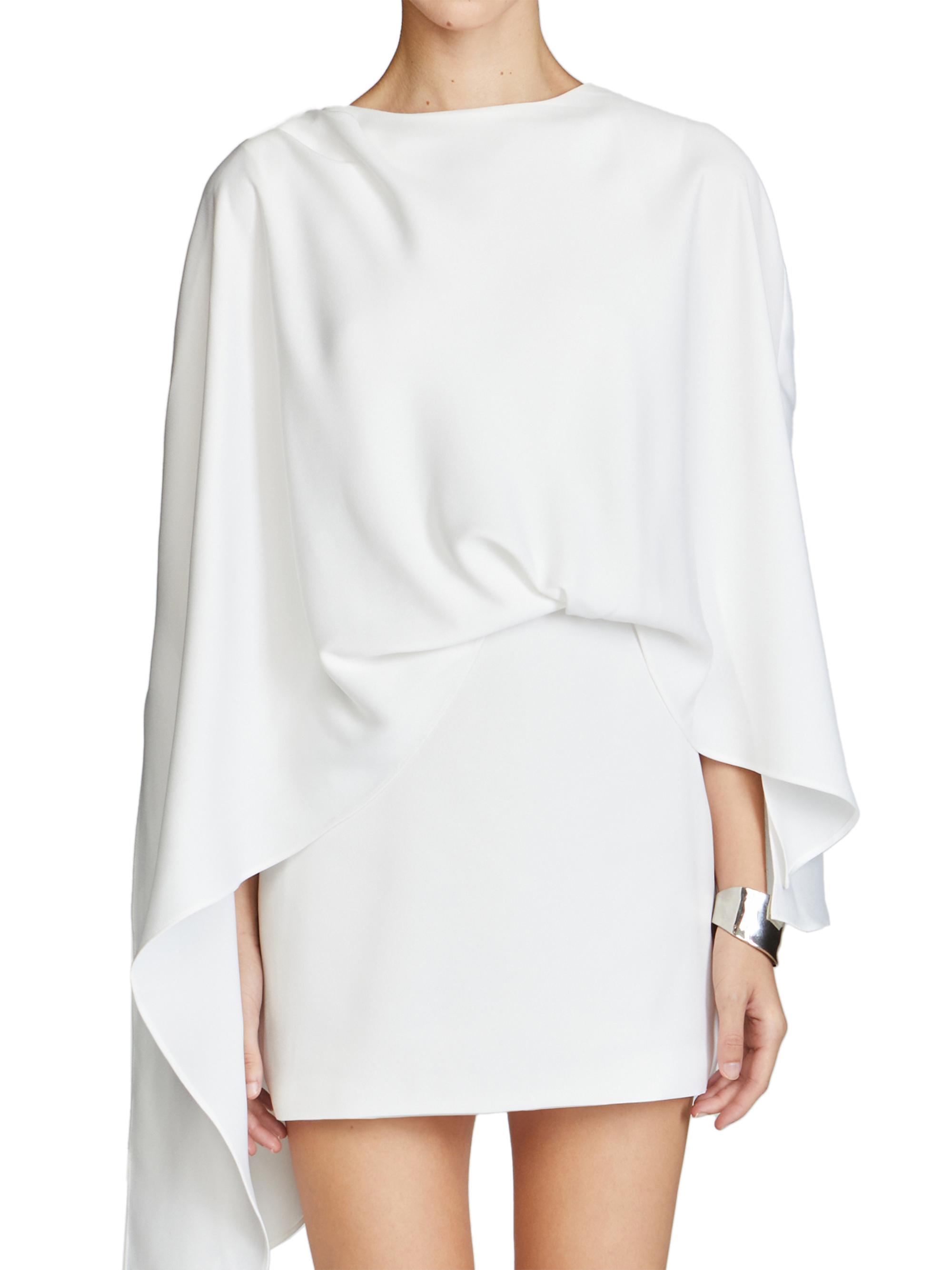 Laure Cape Satin Draped Minidress