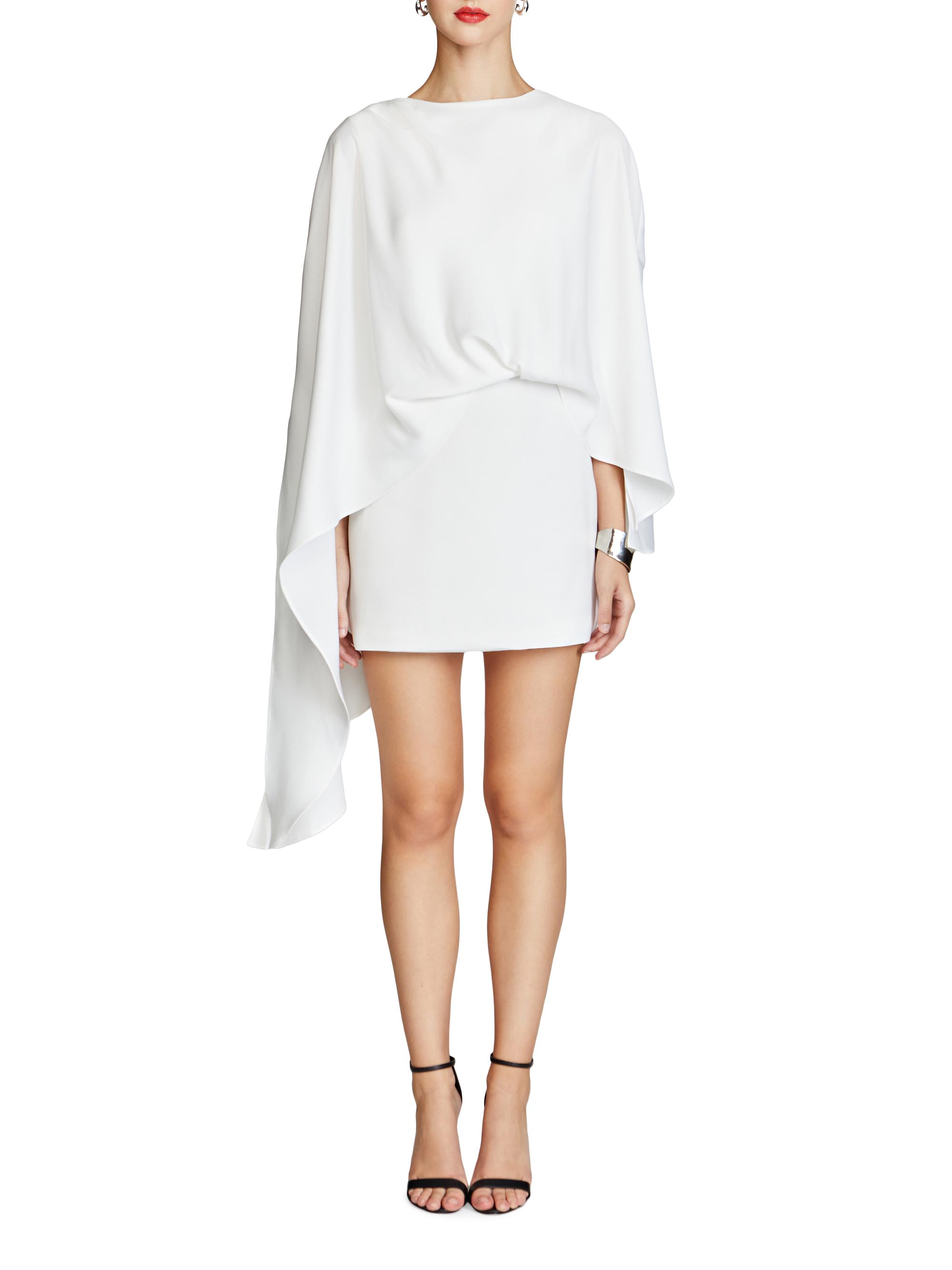Laure Cape Satin Draped Minidress