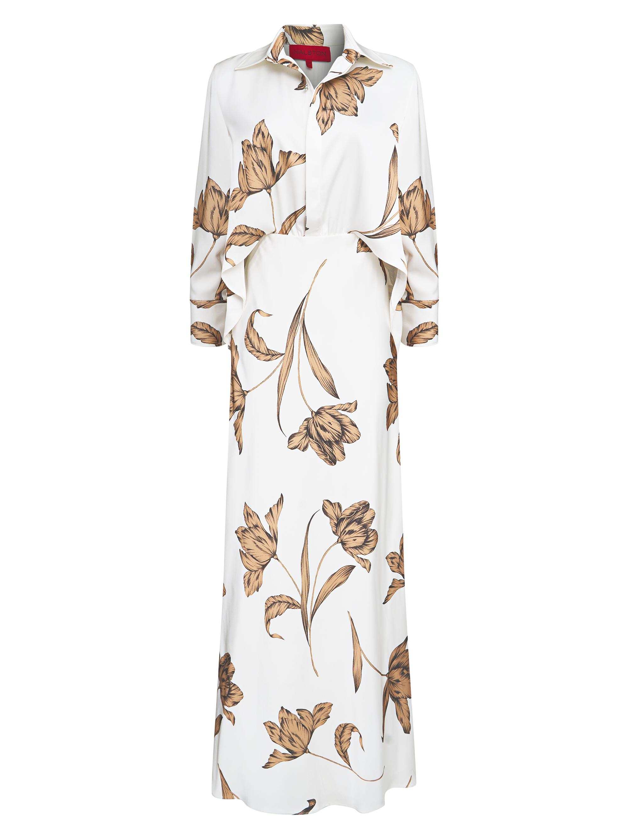 Halston Women's Marcelle Floral Satin A-Line Gown -  Statement Flower