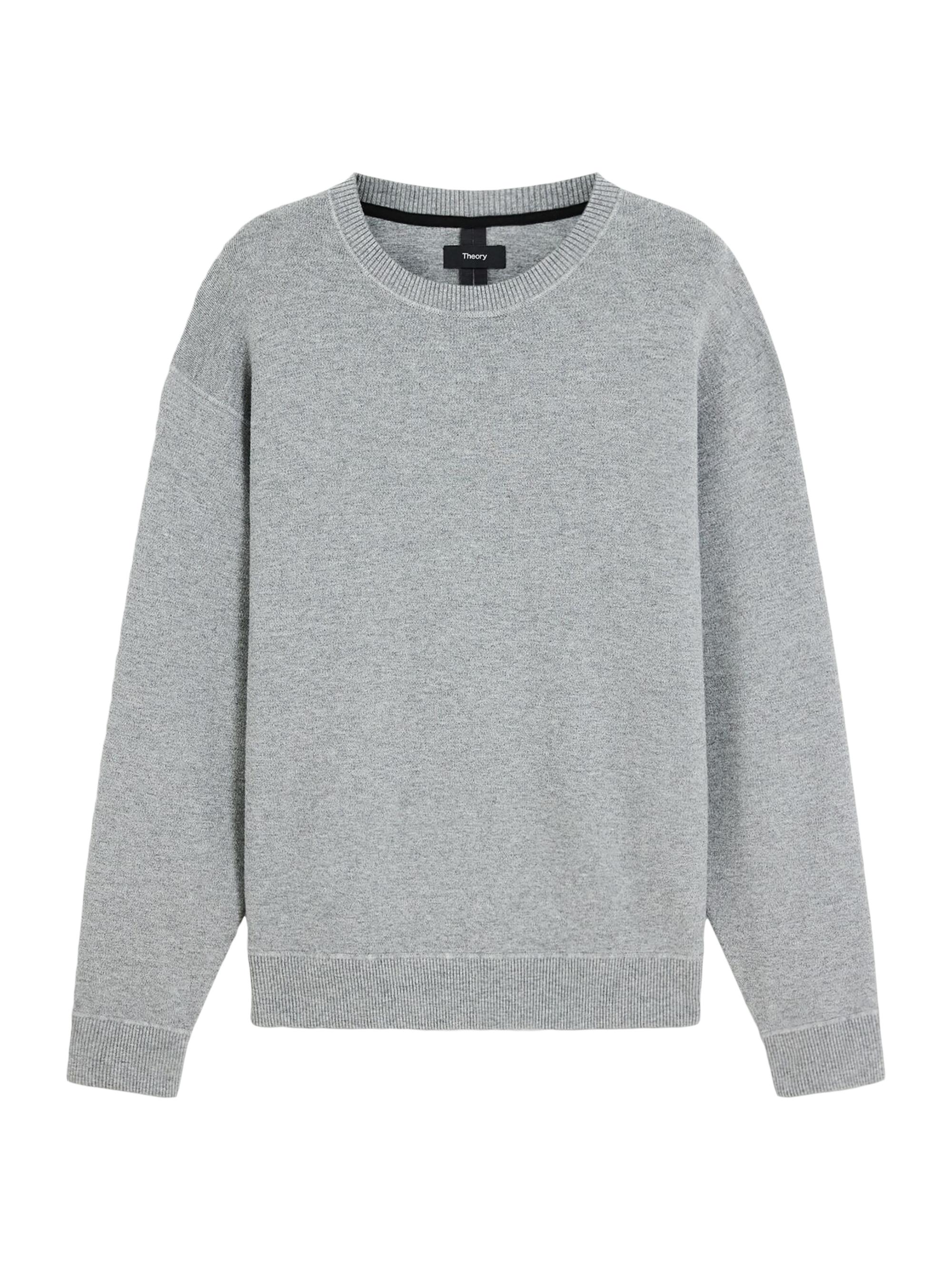 Theory Men's Melange-Knit Crewneck Sweater - Melange Grey