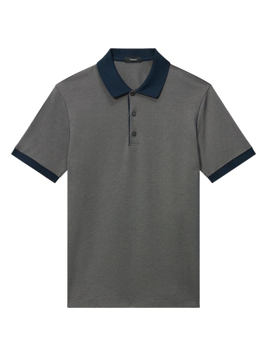 Theory Geo Stretch Jacquard Polo Shirt | Saks Fifth Avenue