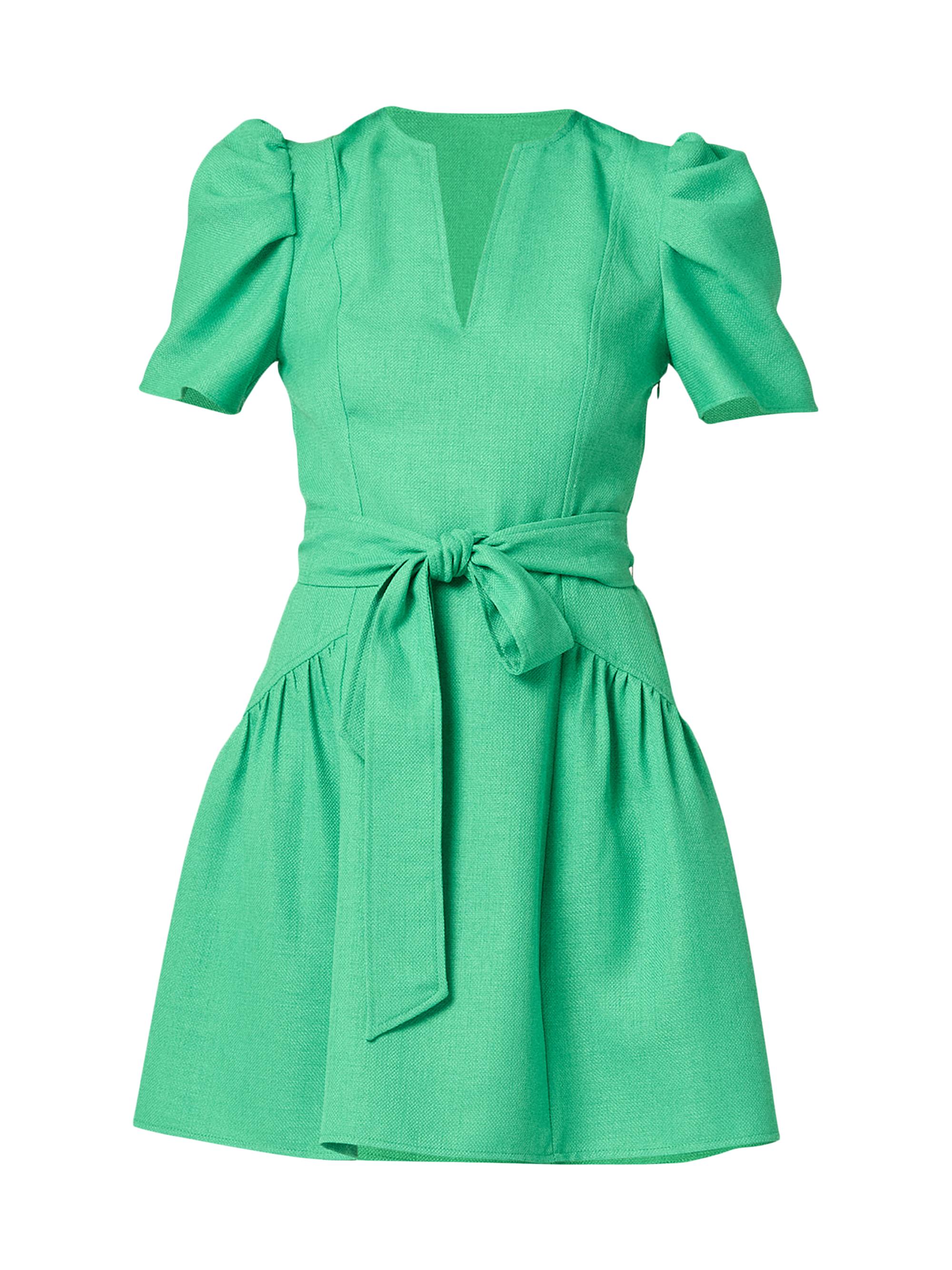 Shoshanna Women's Kenlie Tie-Waist Short-Sleeve Minidress - Spring Green