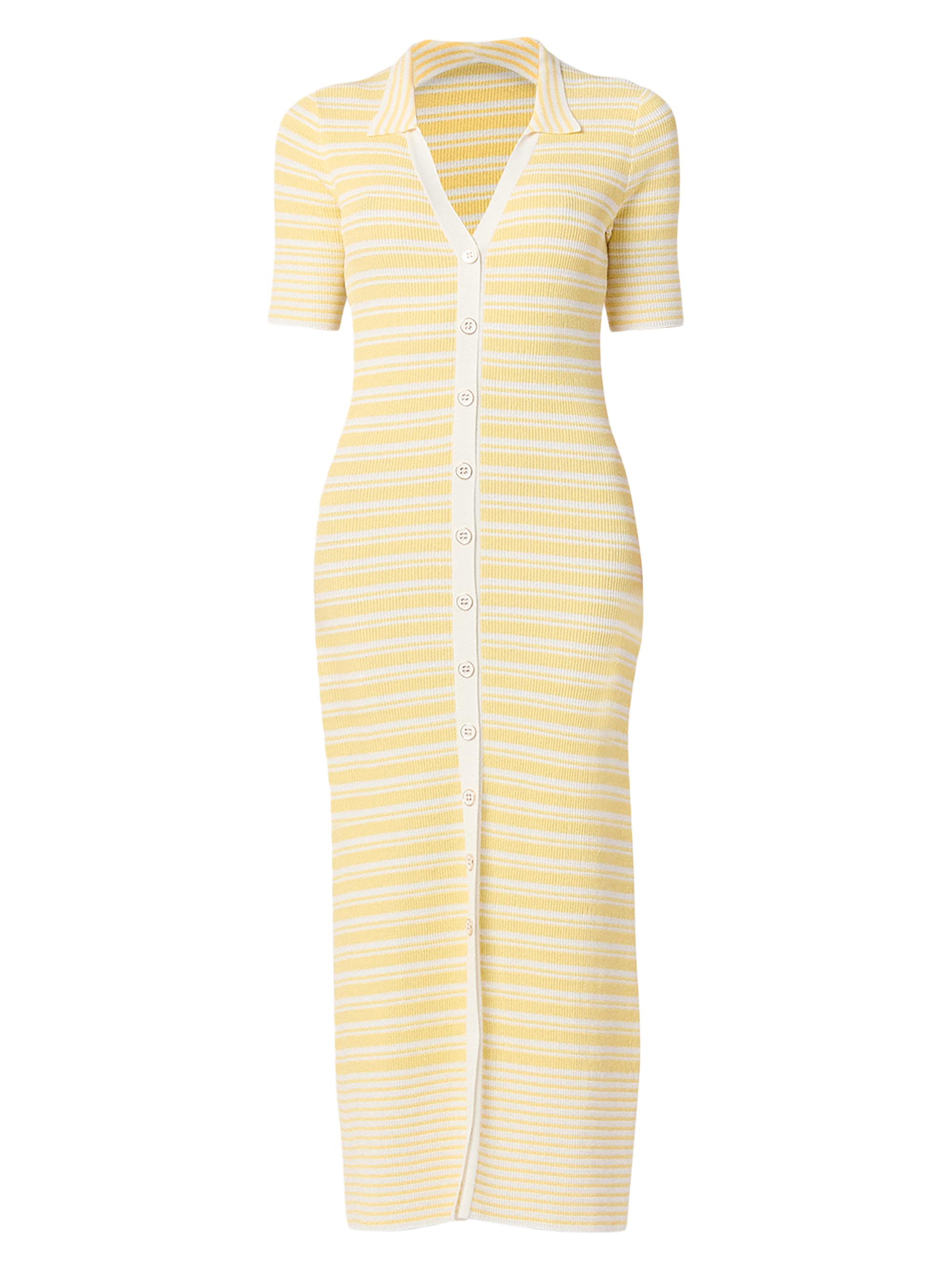 Shoshanna Women's Sawyer Striped Knit Maxi-Dress - Daffodil