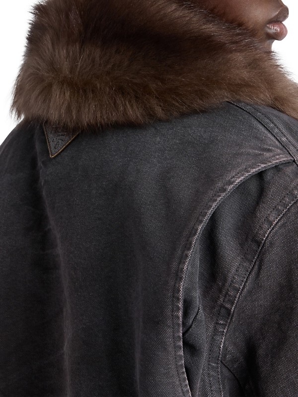 Shop Prada Canvas Blouson Jacket | Saks Fifth Avenue Shop Prada Canvas Blouson Jacket | Saks Fifth Avenue