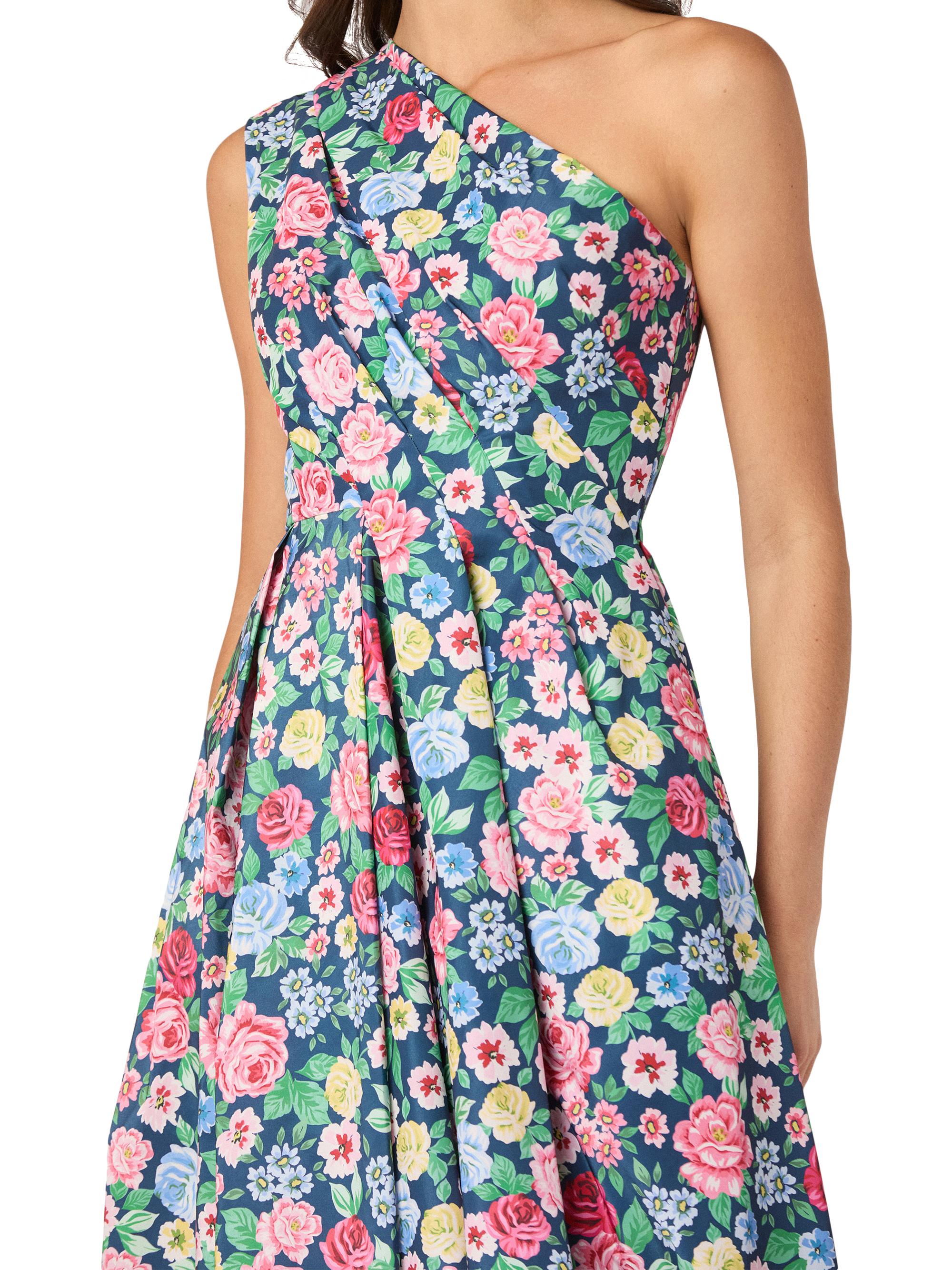Shoshanna Edina Floral Pleated One-Shoulder Midi-Dress | Saks Fifth Avenue