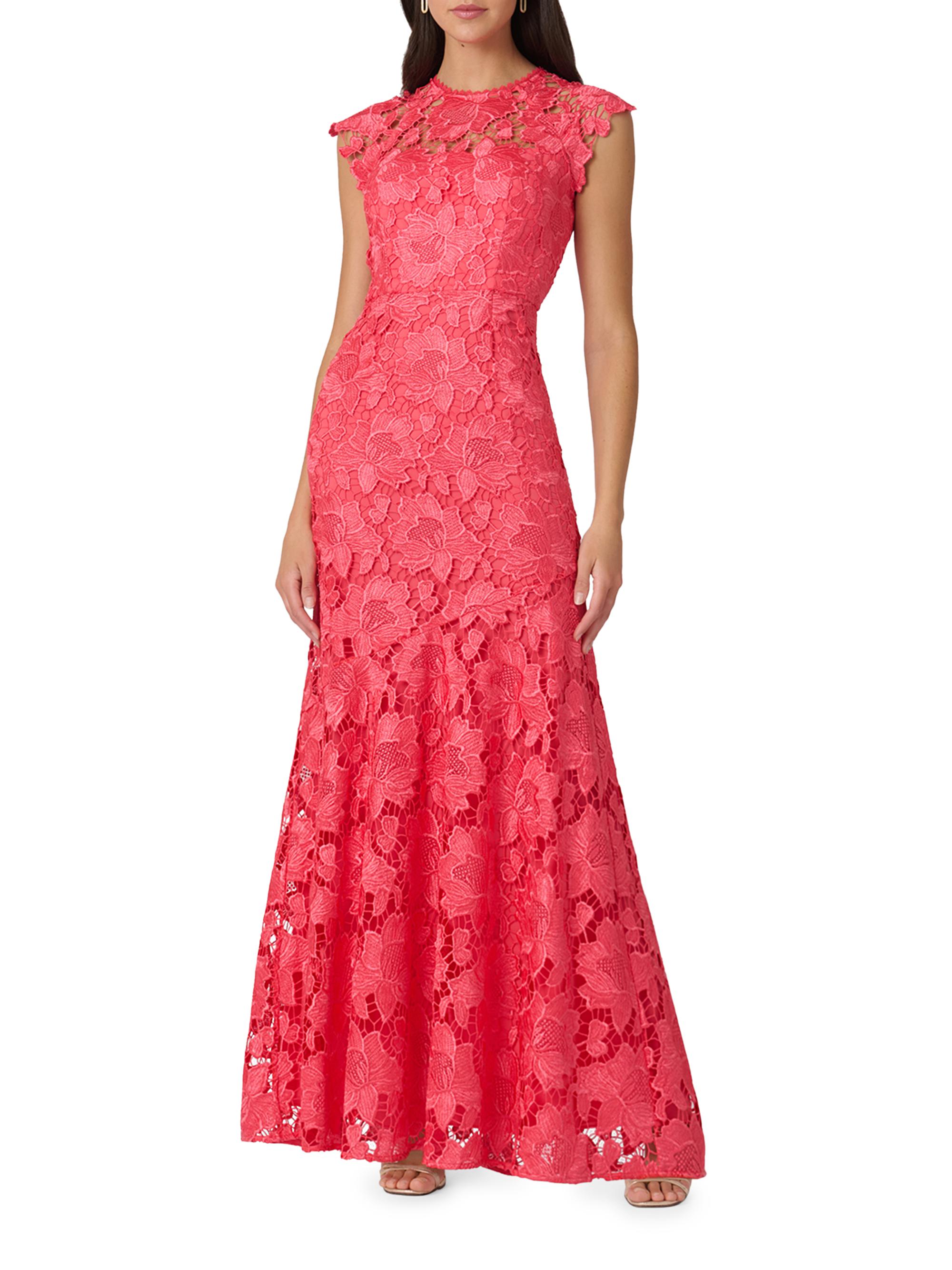 chinese dress ladies Soleil Knit and Mesh Halter Maxi Dress / Coral | Meshki main image 0