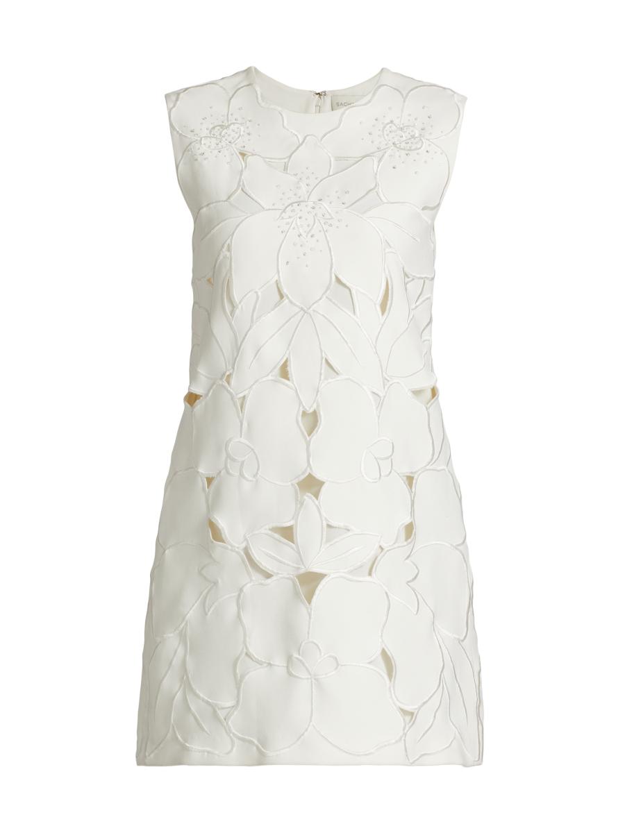 navy blue dress for baby girl Sachin & Babi Scoop-Neck Embroidered A-Line Mini Dress main image 1