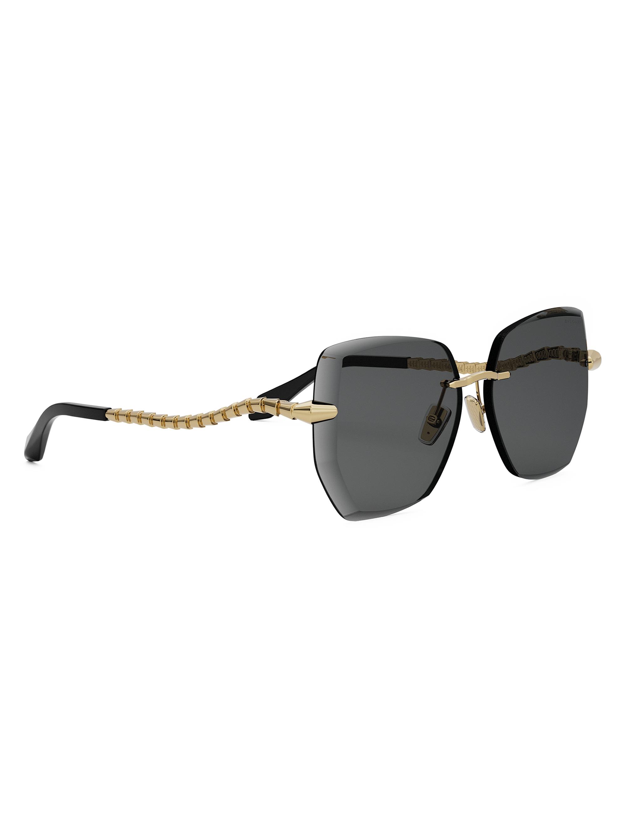 ✨レア✨　BVLGARI サングラス　スモークグラデーション　ゼブラ柄　ストーン BVLGARI Serpenti Viper 59MM Geometric Sunglasses | Saks Fifth Avenue