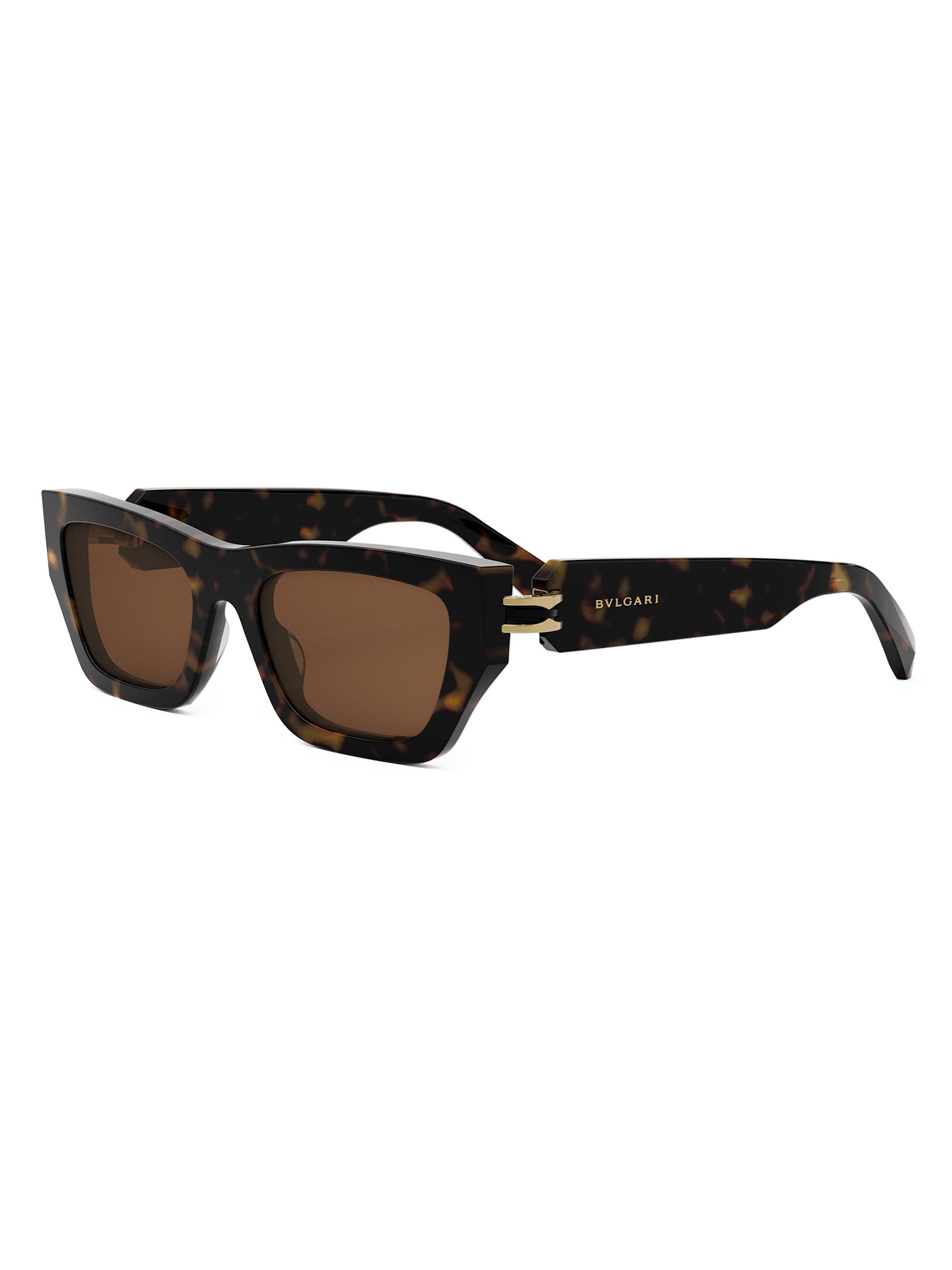 BVLGARI Women's B. Zero1 54MM Rectangular Sunglasses - Tortoise Gold Brown
