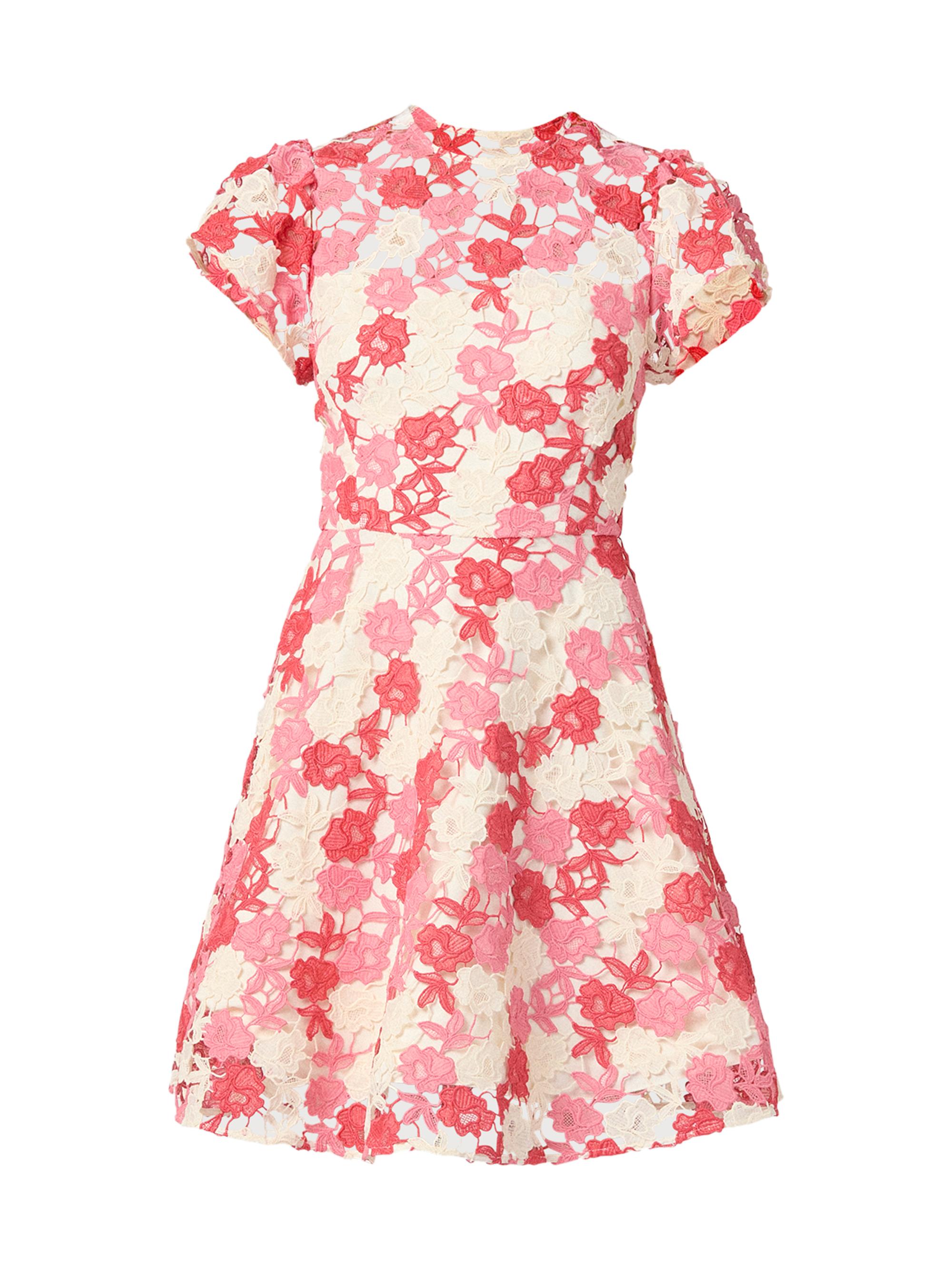 Shoshanna Women's Everlie Floral Lace Fit & Flare Minidress - Coral Pink