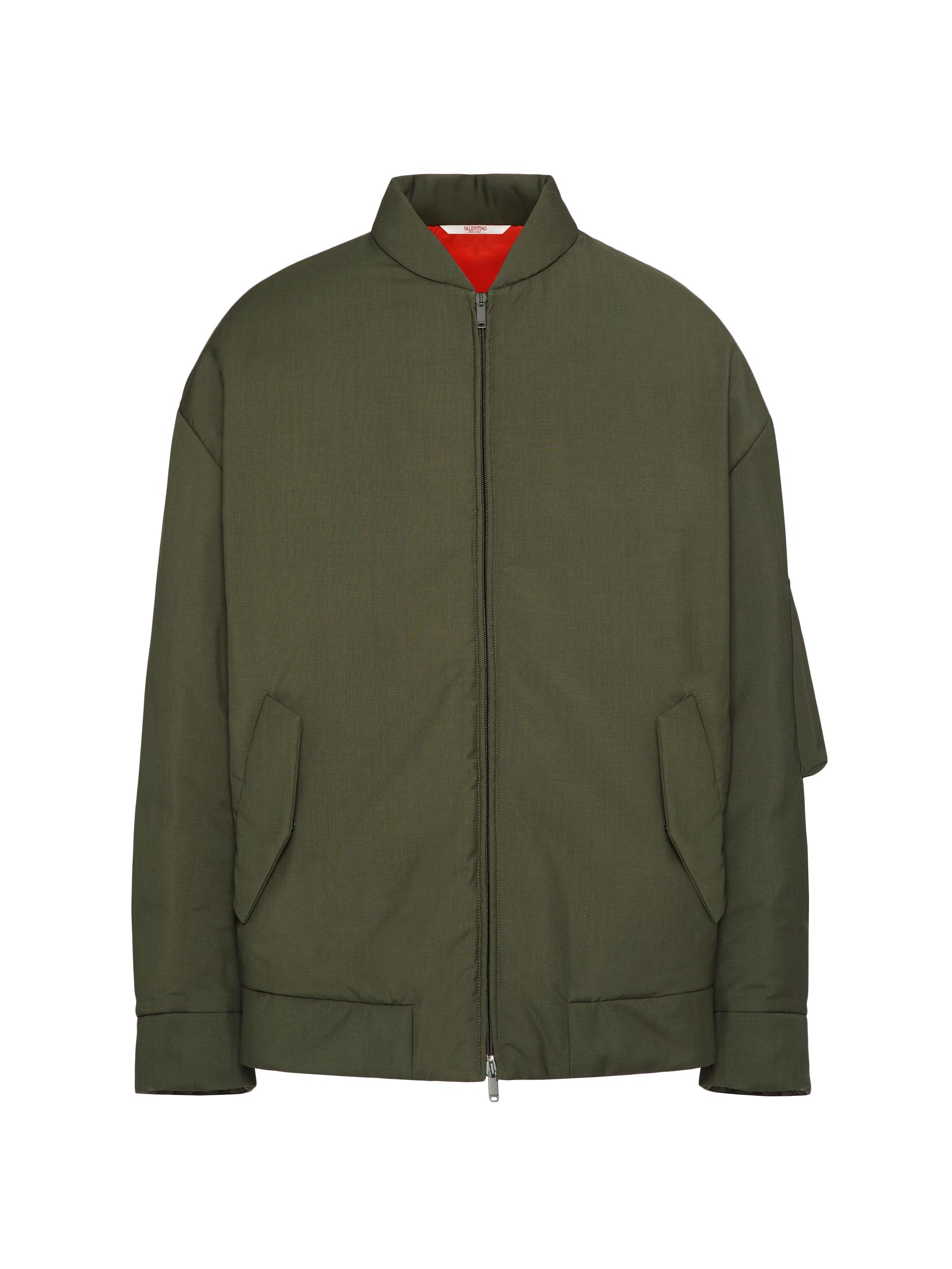 Valentino Garavani Men's Mohair Wool Down Jacket - Military Green