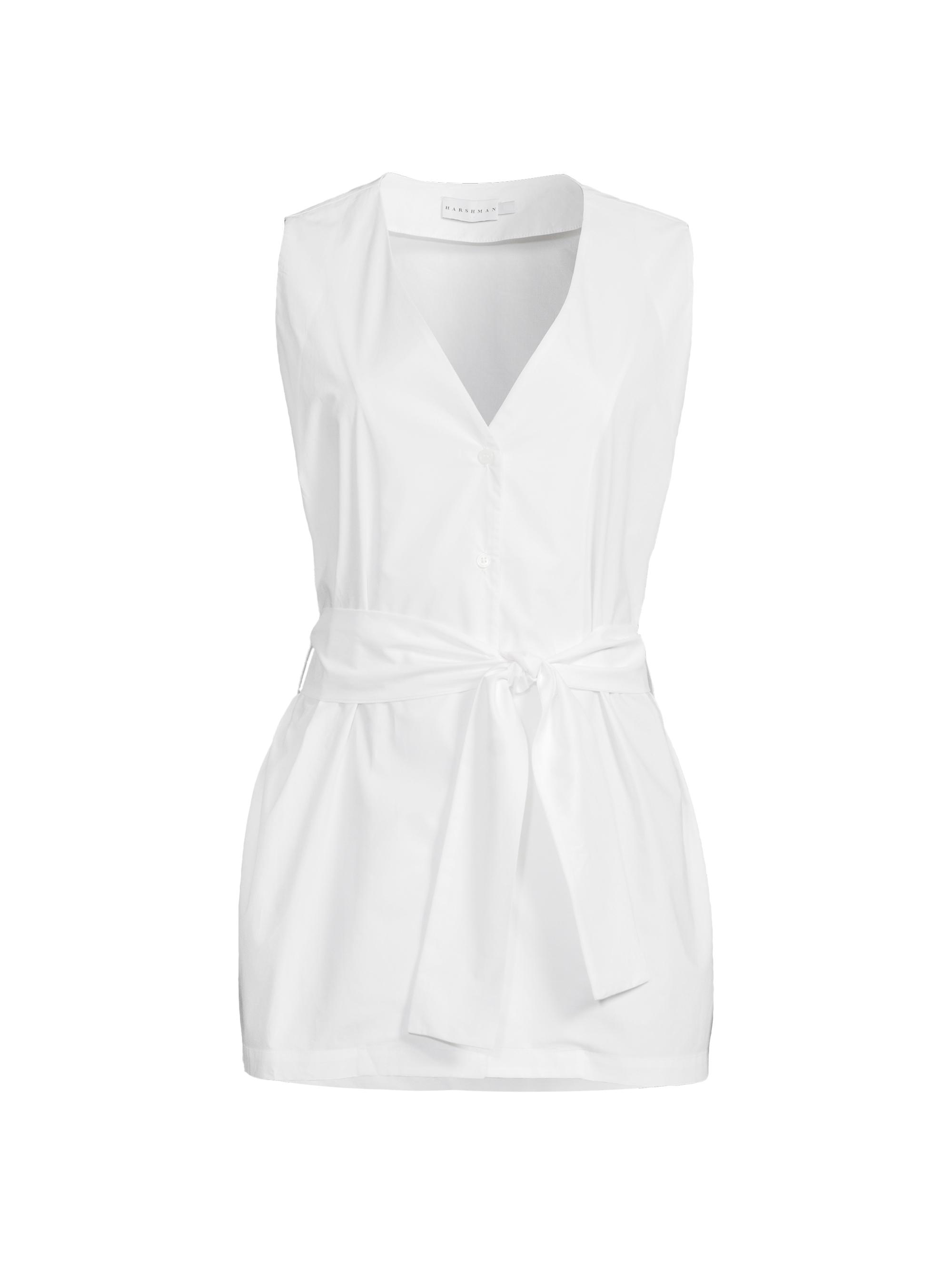 Harshman Women's Reya Belted Sleeveless Top - White
