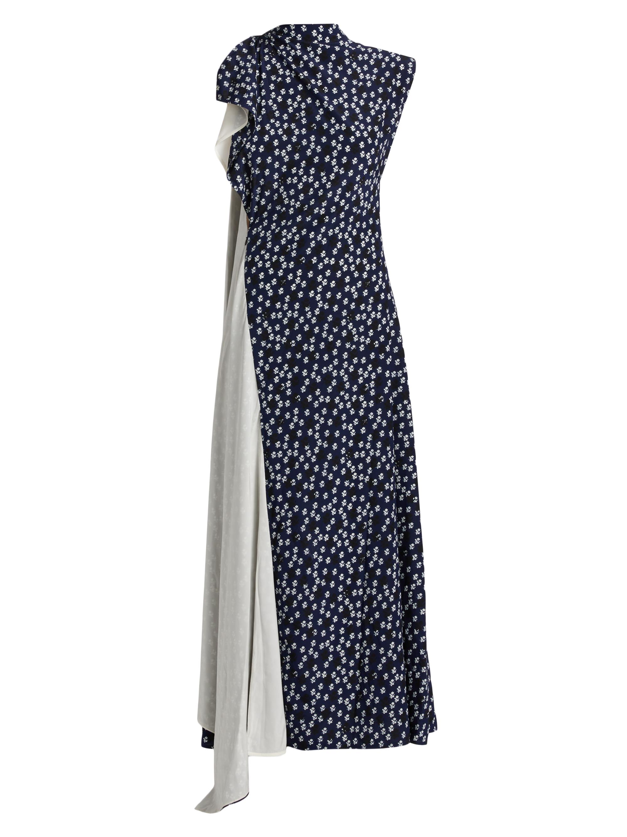Proenza Schouler Women's Devyn Printed Silk Maxi Dress - Navy Multi