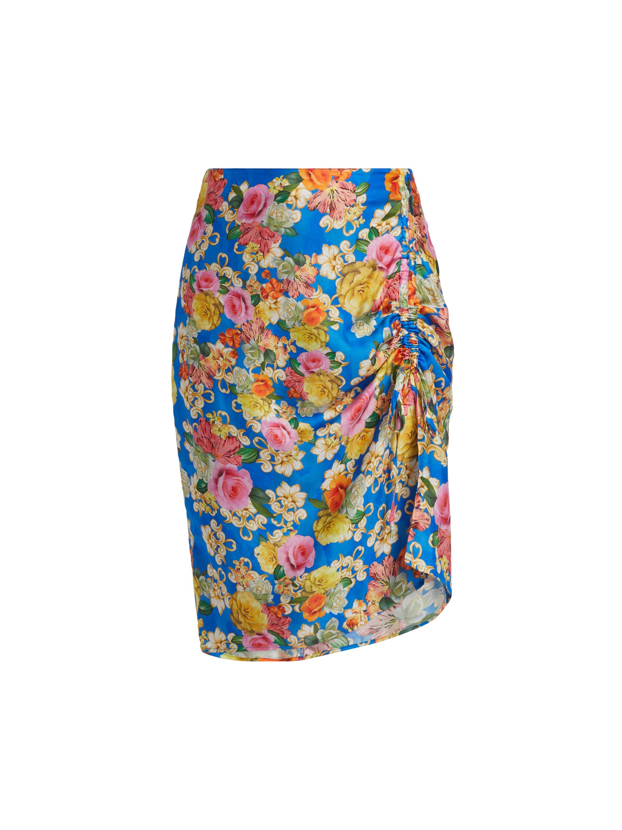 Johnny Was Women's Pauline Ruched Floral Drawcord Midi-Skirt - Pauline