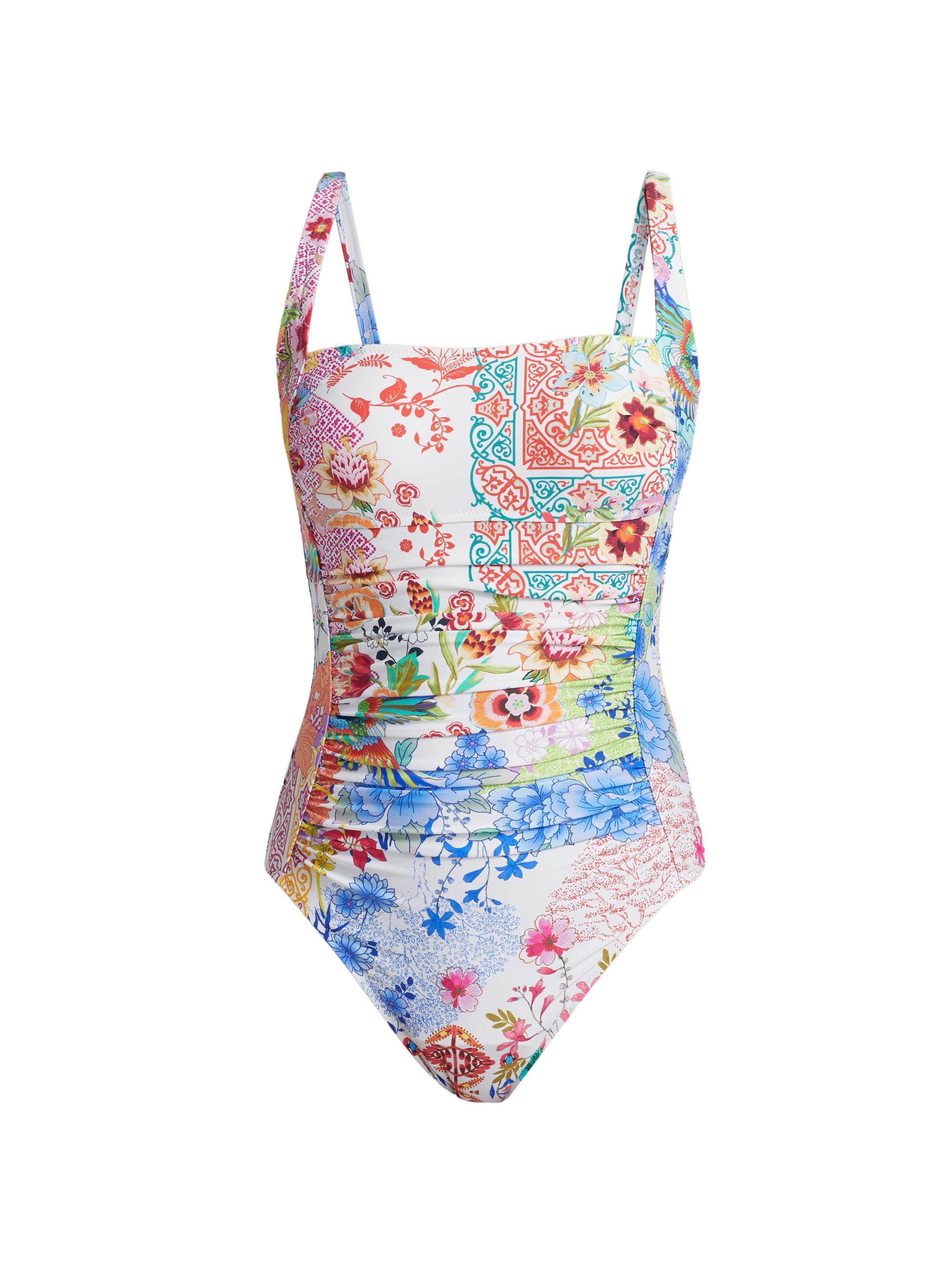 Johnny Was Women's Paula Floral Ruched One-Piece Swimsuit - Paula