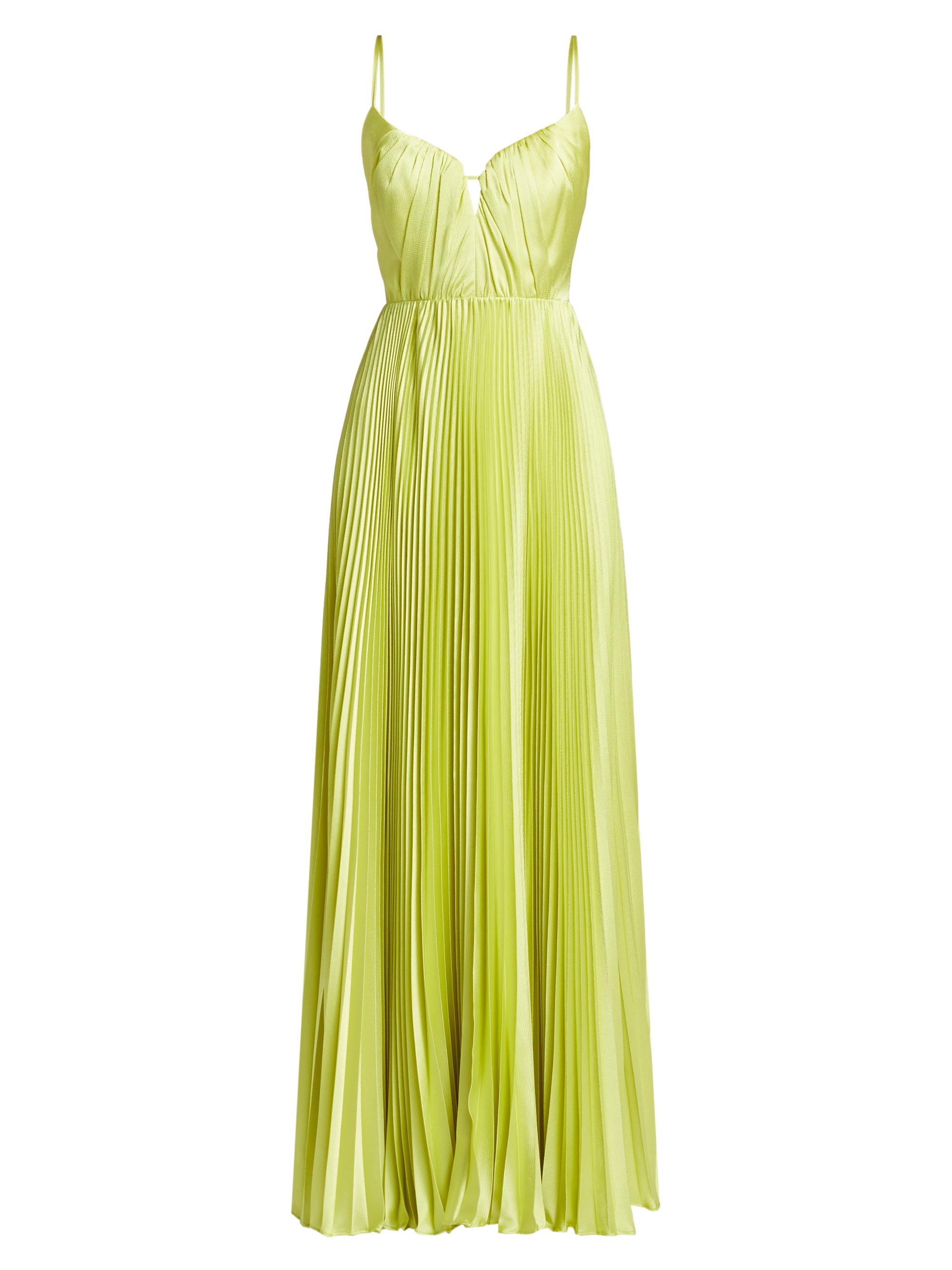 As It May Women's Perle Pleated Satin Gown - Citrus