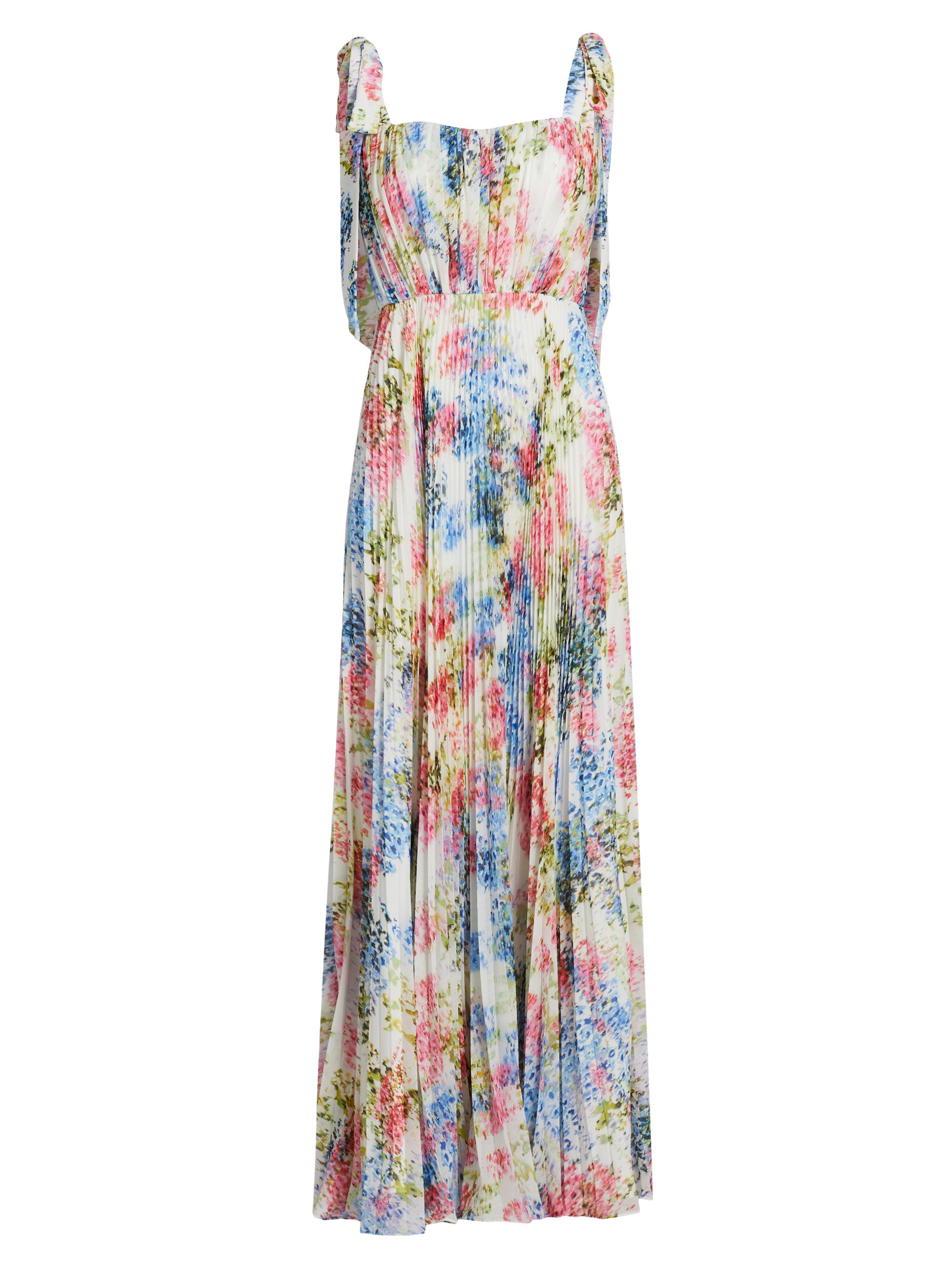As It May Women's Lexie Floral Plissé Chiffon Tie-Strap Gown - Abstract Botanical