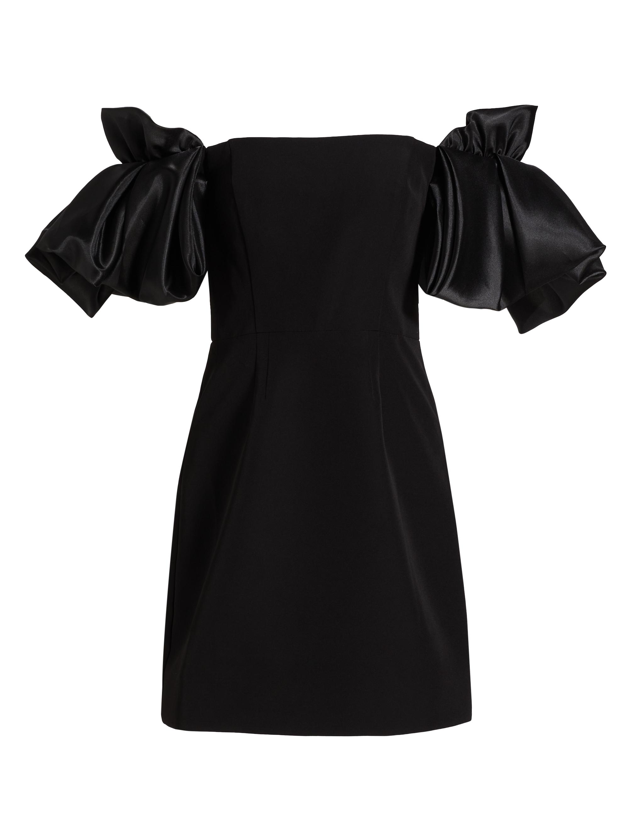 As It May Women's Sabine Satin Crepe Off-The-Shoulder Flare-Sleeve Minidress - Black