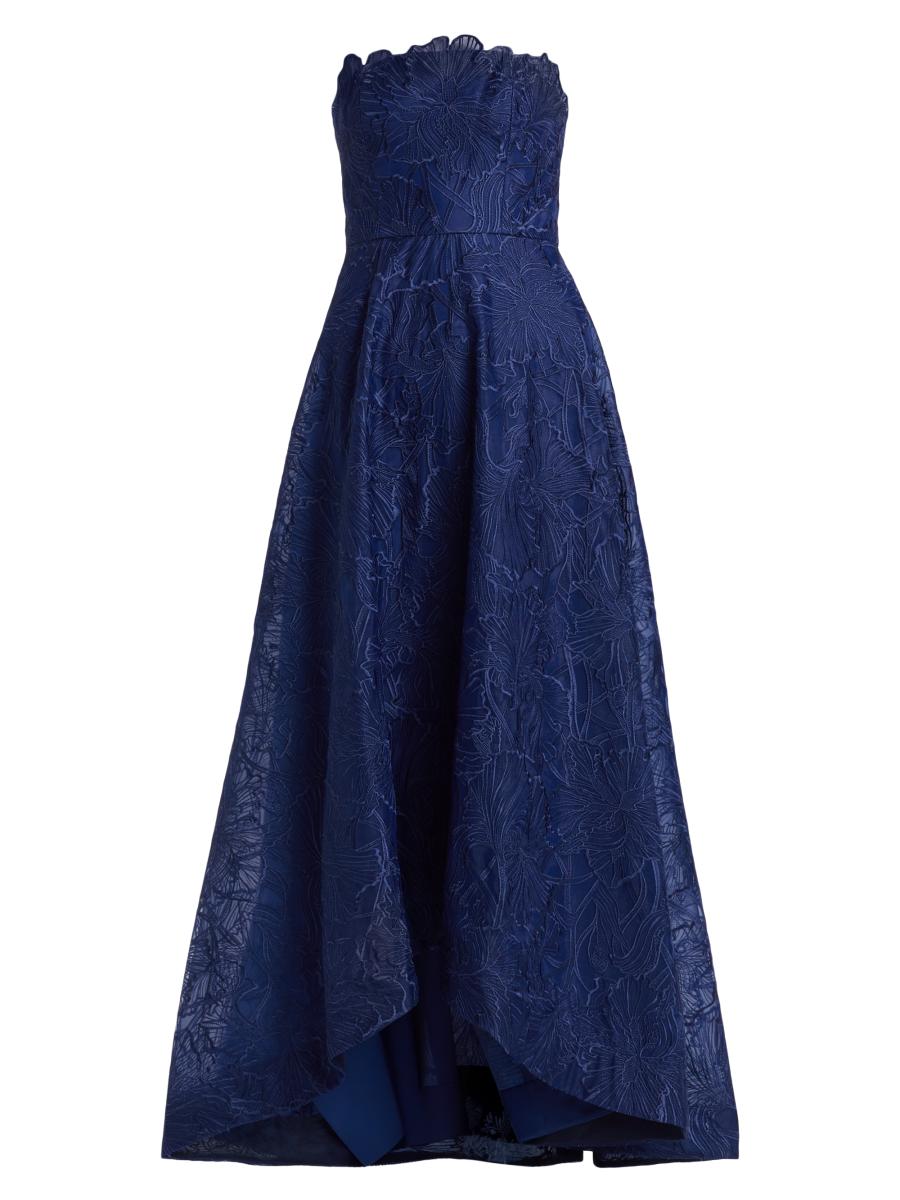 As It May Women's Joie Embroidered Organza Strapless A-Line Gown - Blue Rose - Size Small