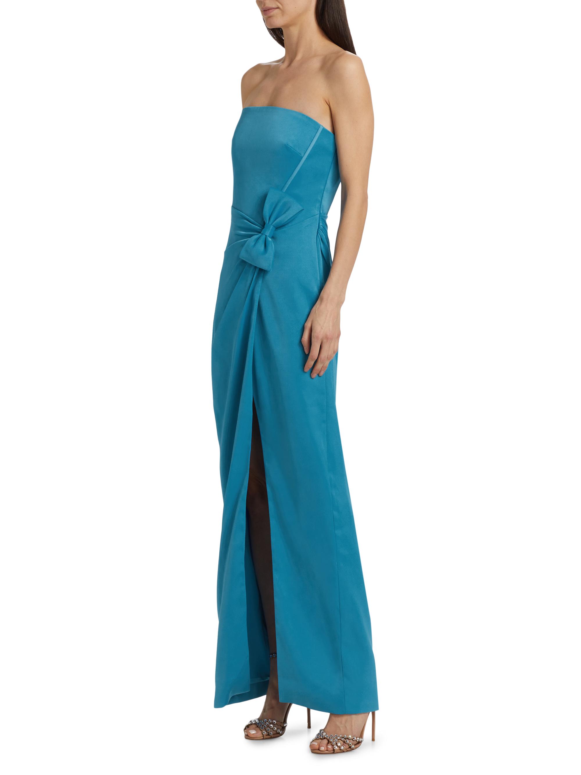 As It May Ceil Satin Strapless Bow-Waist Tulip-Hem Gown | Saks Fifth Avenue