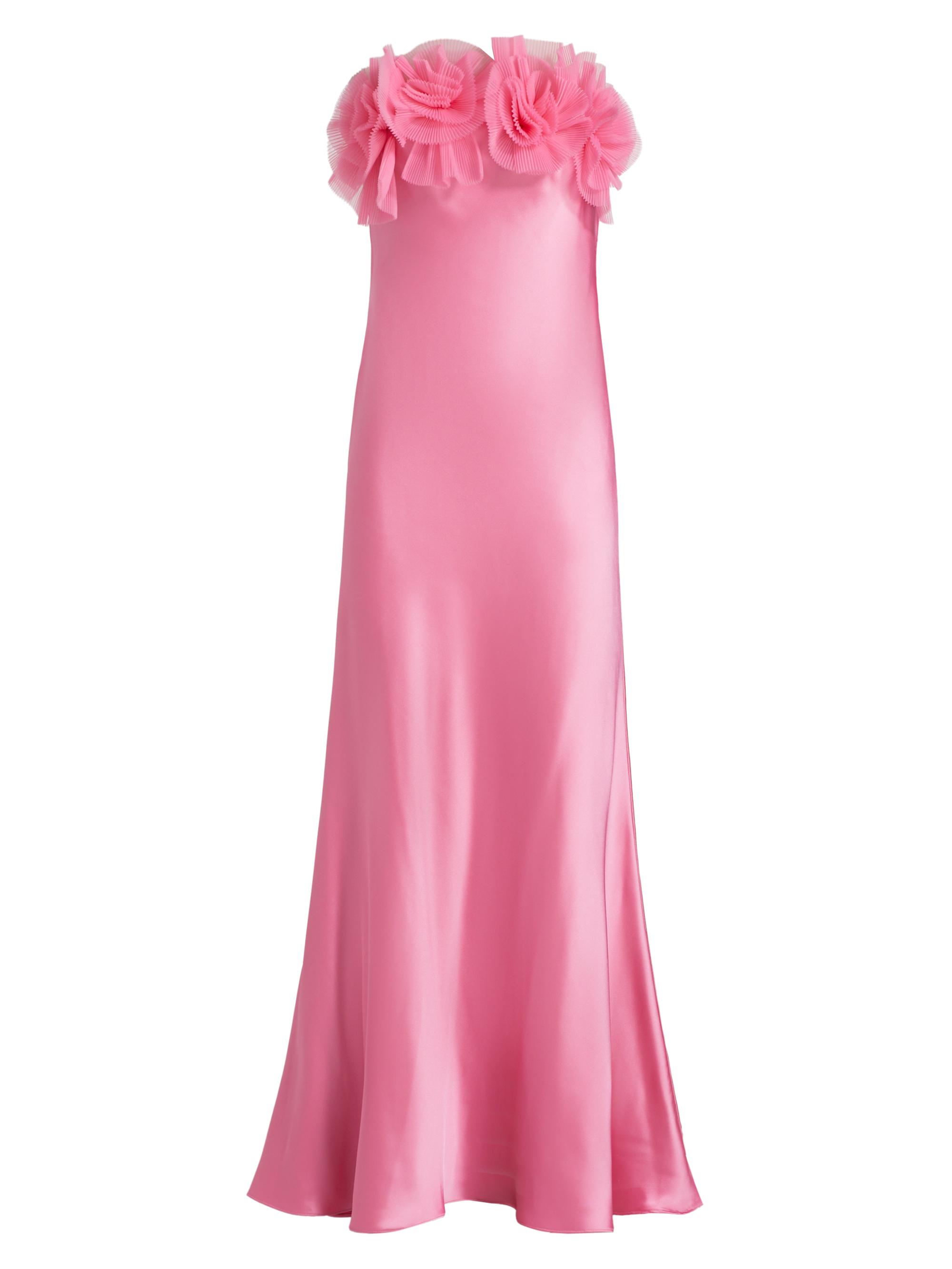 As It May Women's Lisette Organza Rosette Satin Strapless A-Line Gown - Orchid