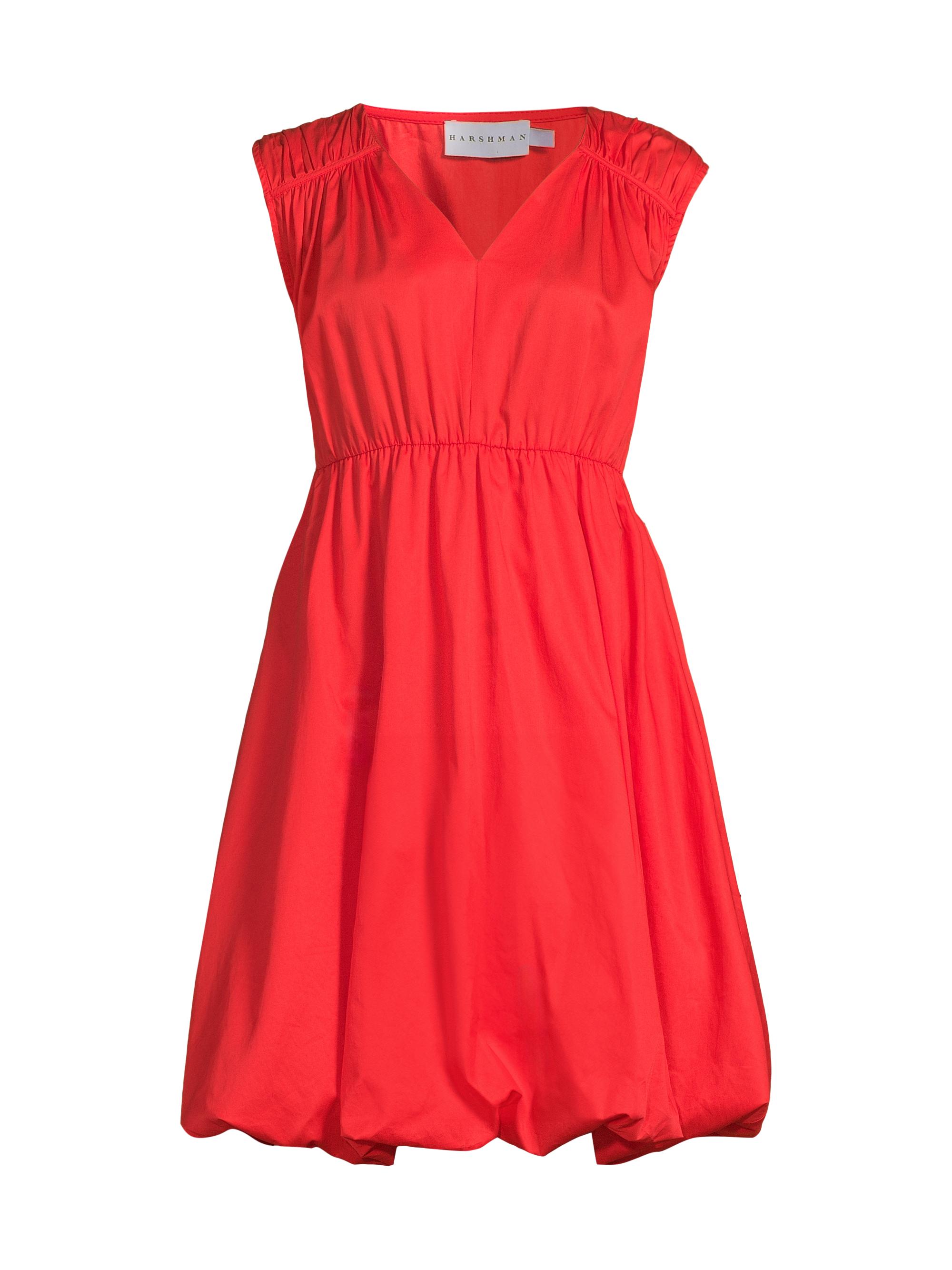 Harshman Women's Arla Cotton Bubble Hem Dress - Poppy Red
