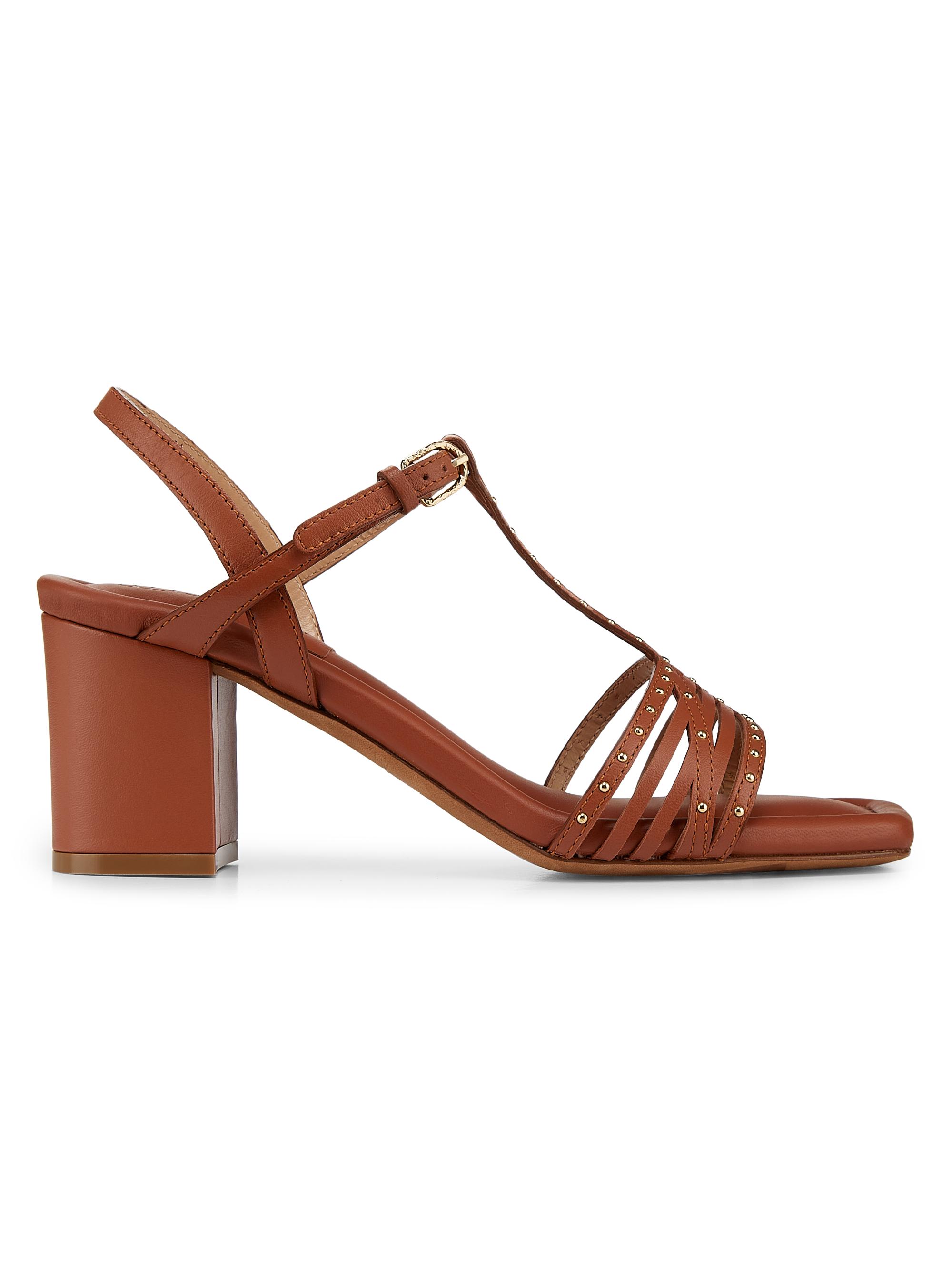 Ulla Johnson Women's Nina Mid Heel 70MM Studded Leather Sandals - Rust Copper