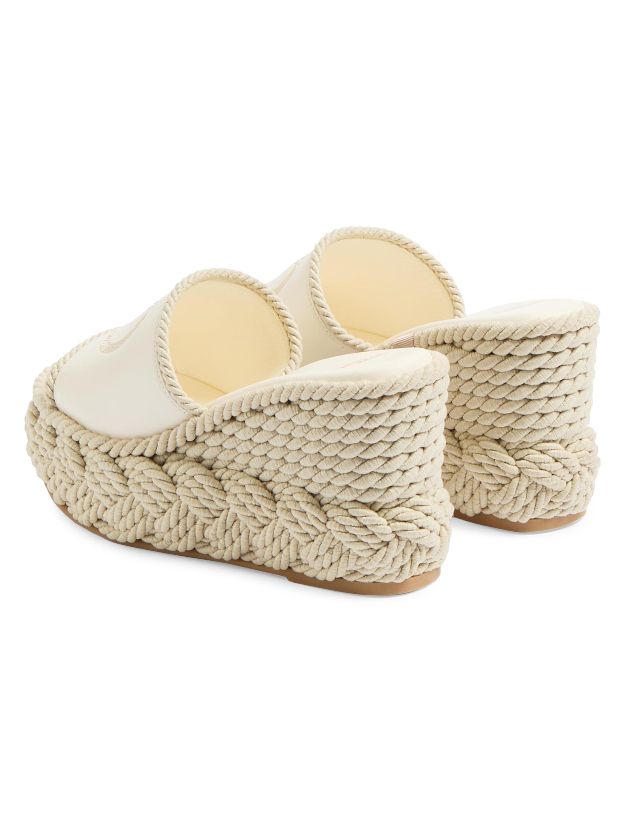 Valentino Garavani VLogo Torchon 100MM Wedge Slides in Nappa