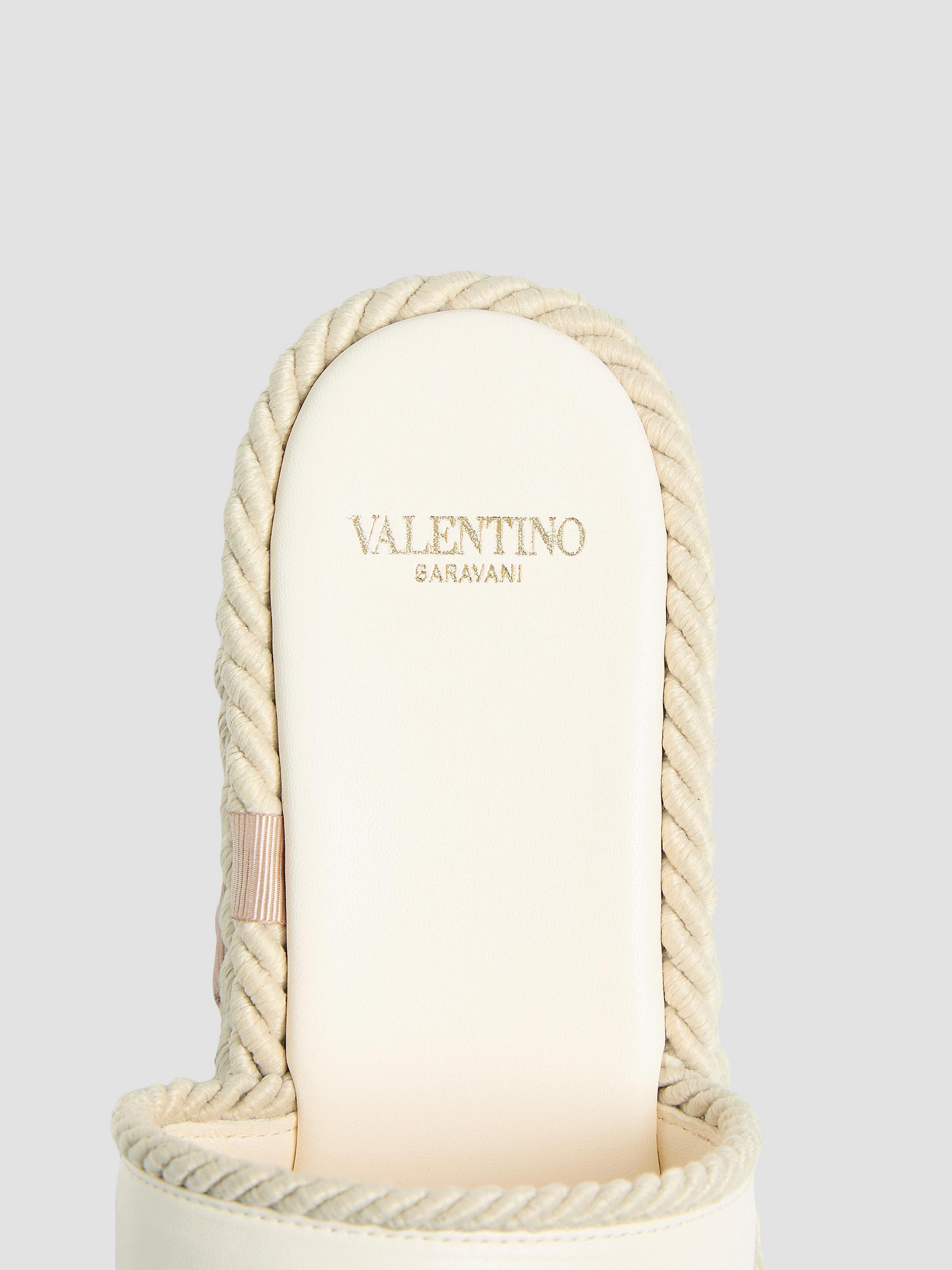 Valentino Garavani VLogo Torchon 100MM Wedge Slides in Nappa