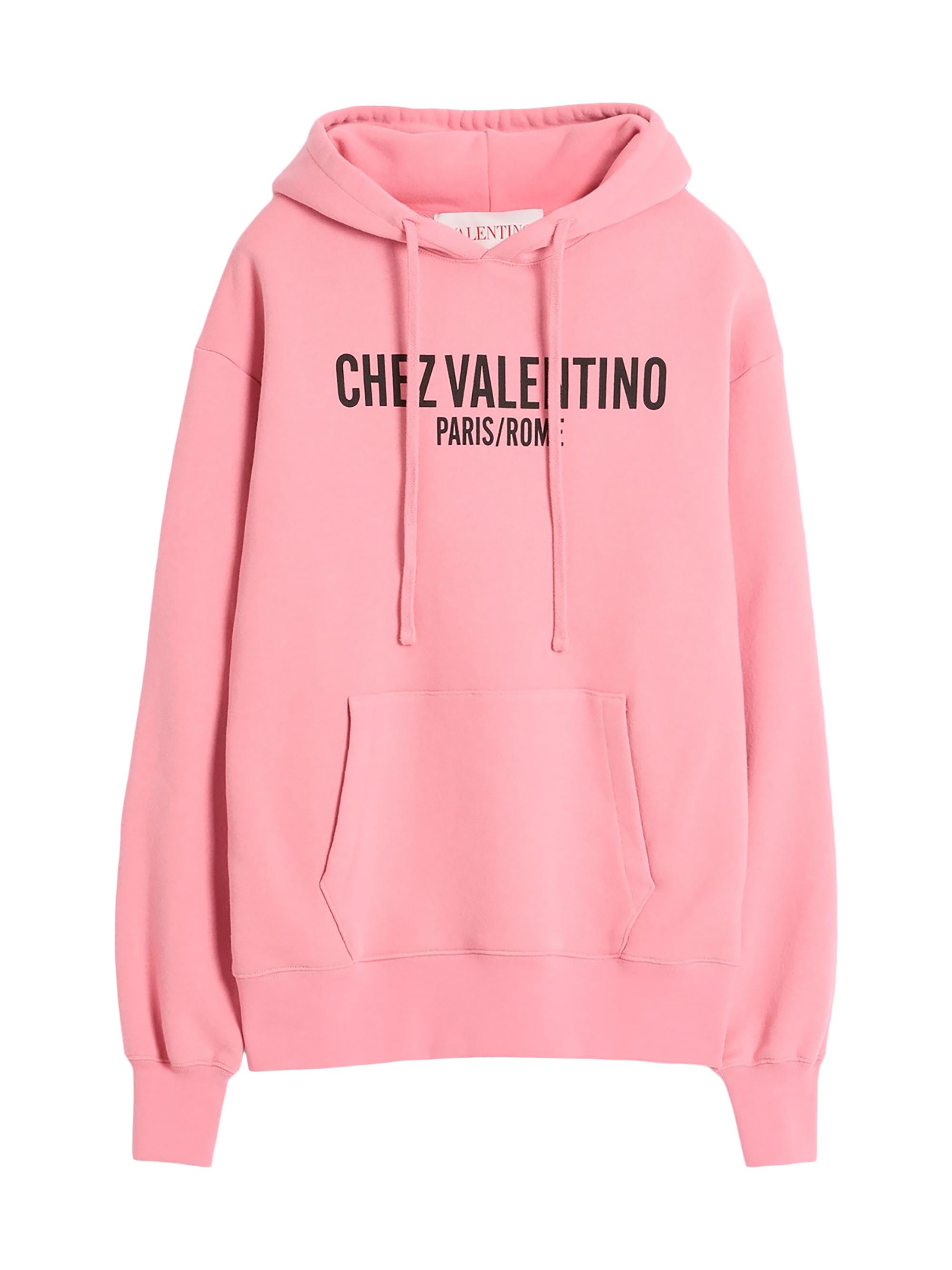 Valentino Garavani Cotton Hooded Sweatshirt with Metallic V